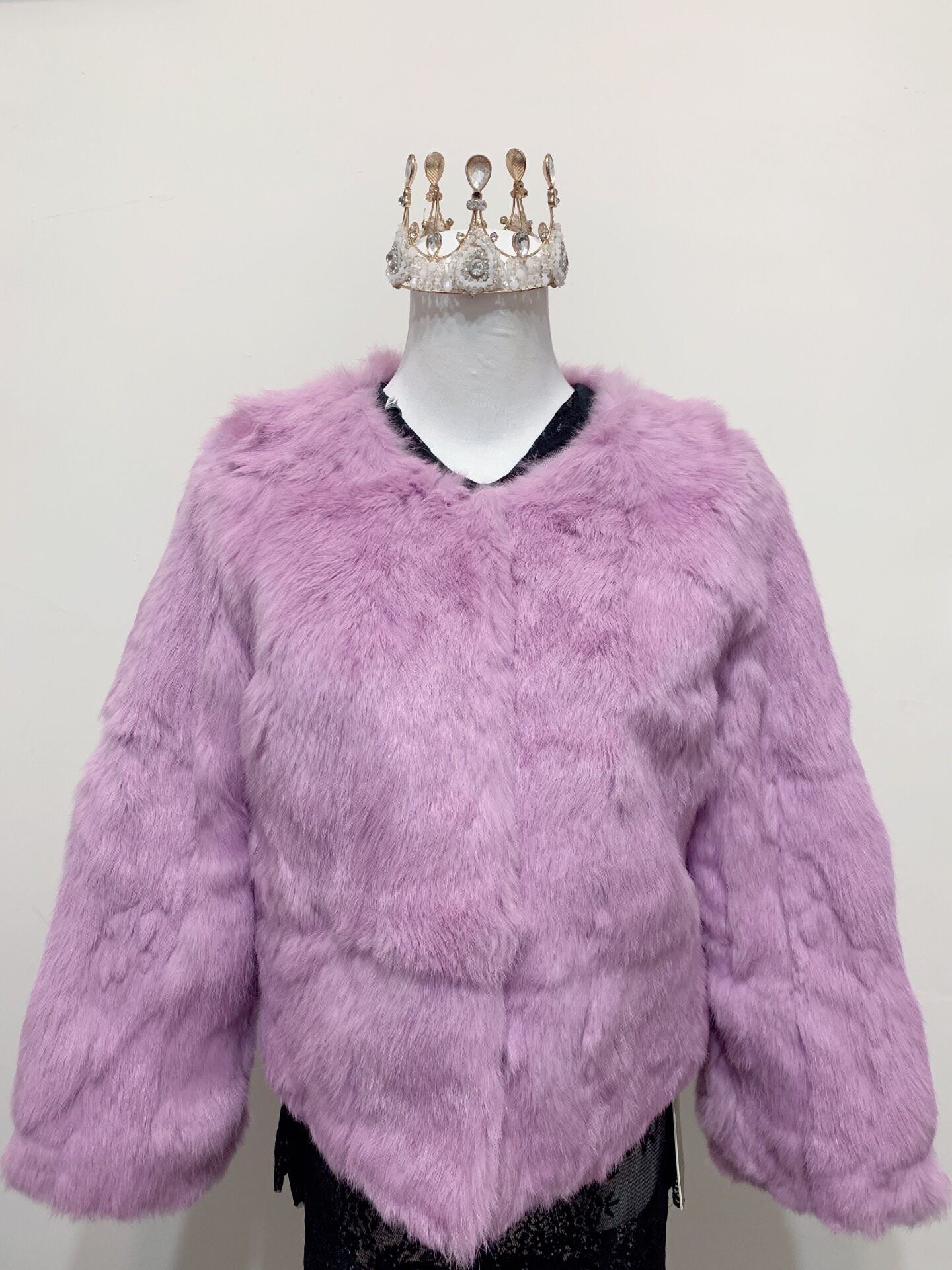 Vintage Purple Genuine Fur Coat