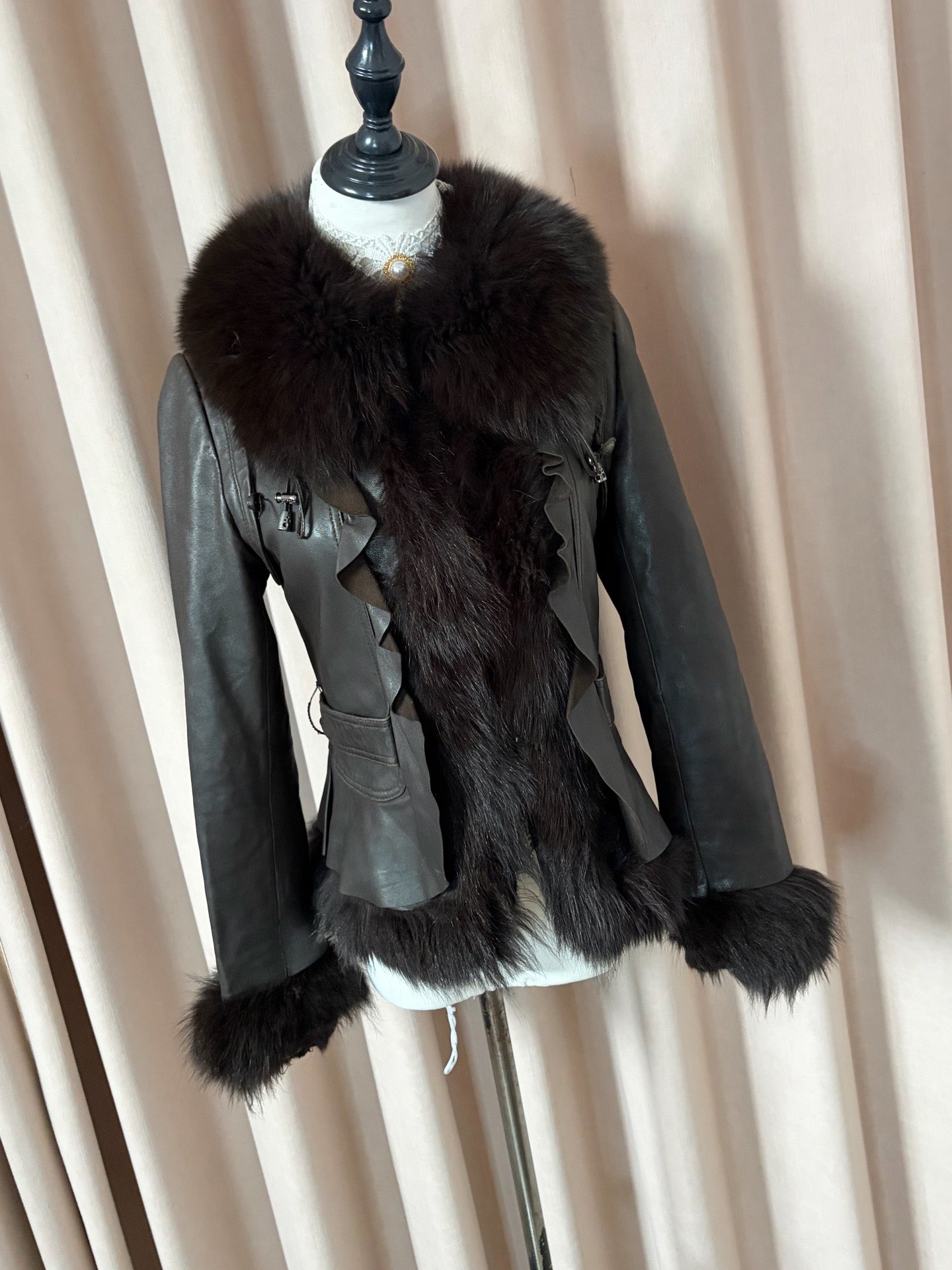 Vintage black Genuine fur coat