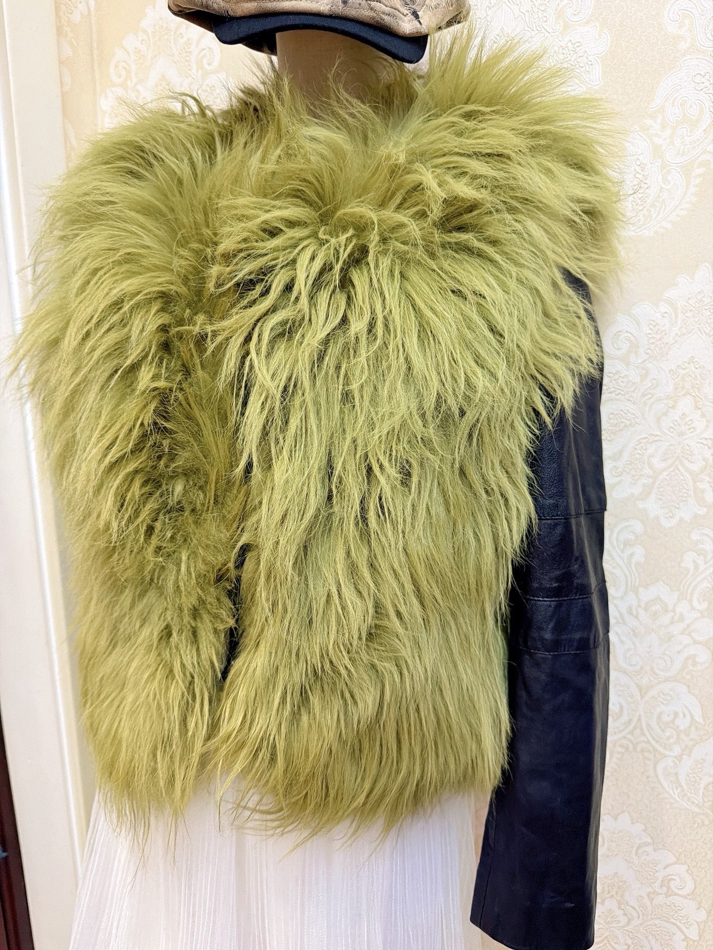 Vintage Green Genuine Fur Vest