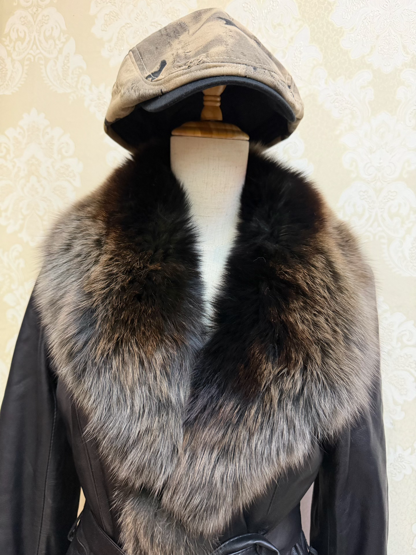 Vintage Black Genuine Fur Coat