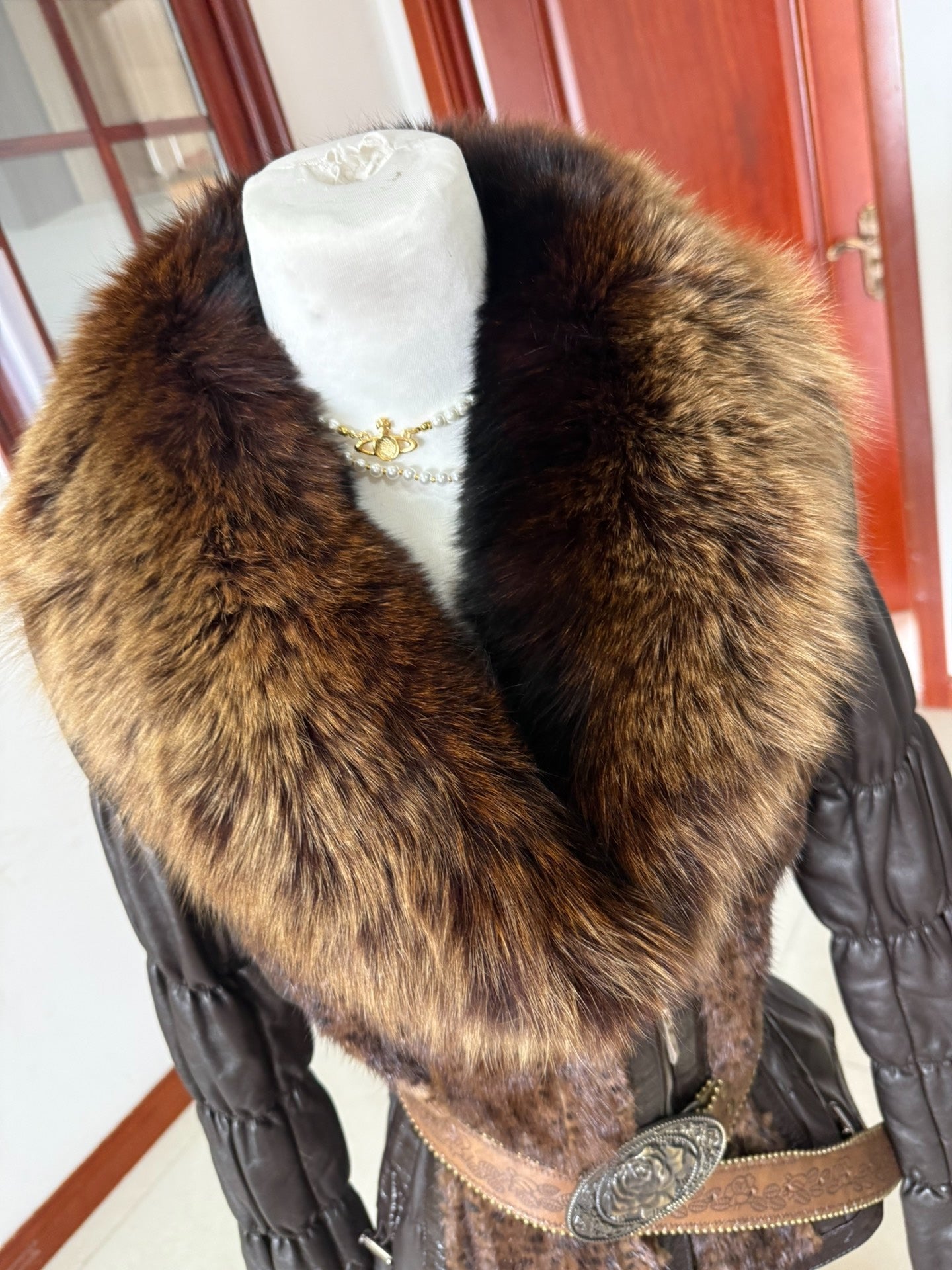 Vintage black genuine fur coat
