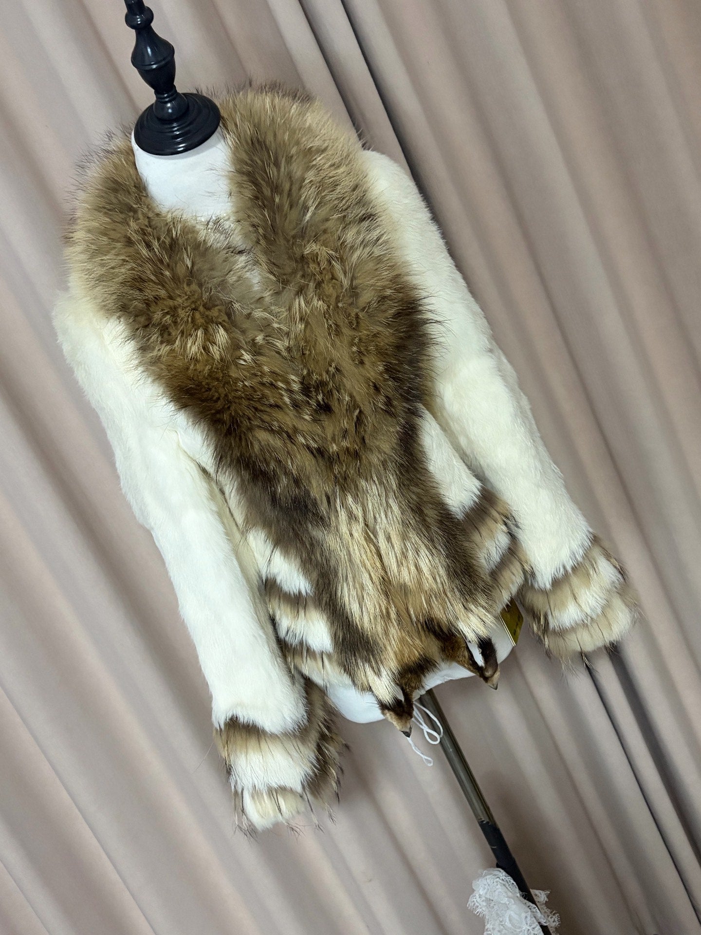 Vintage white fox fur coat