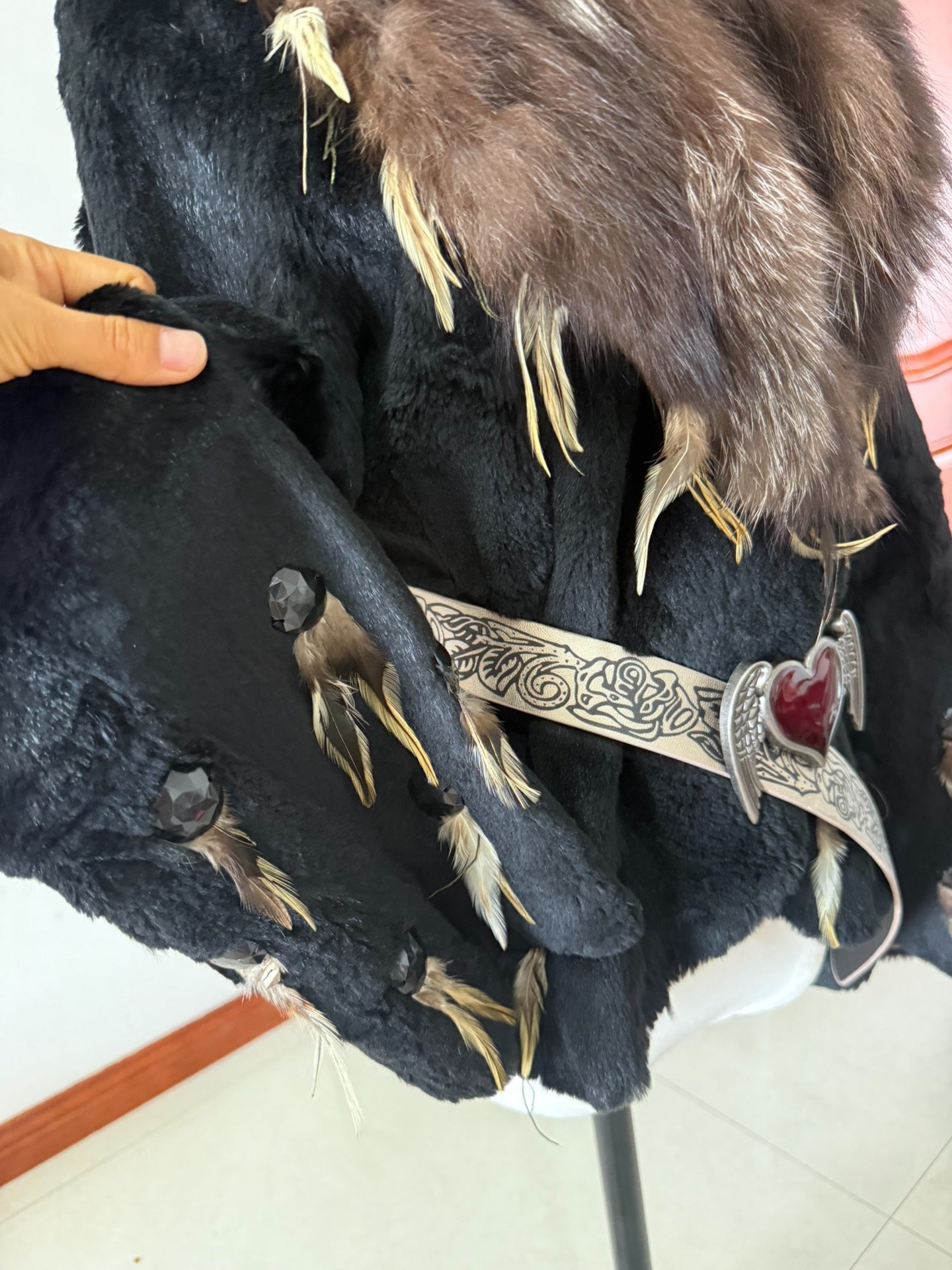 Vintage black genuine fur coat
