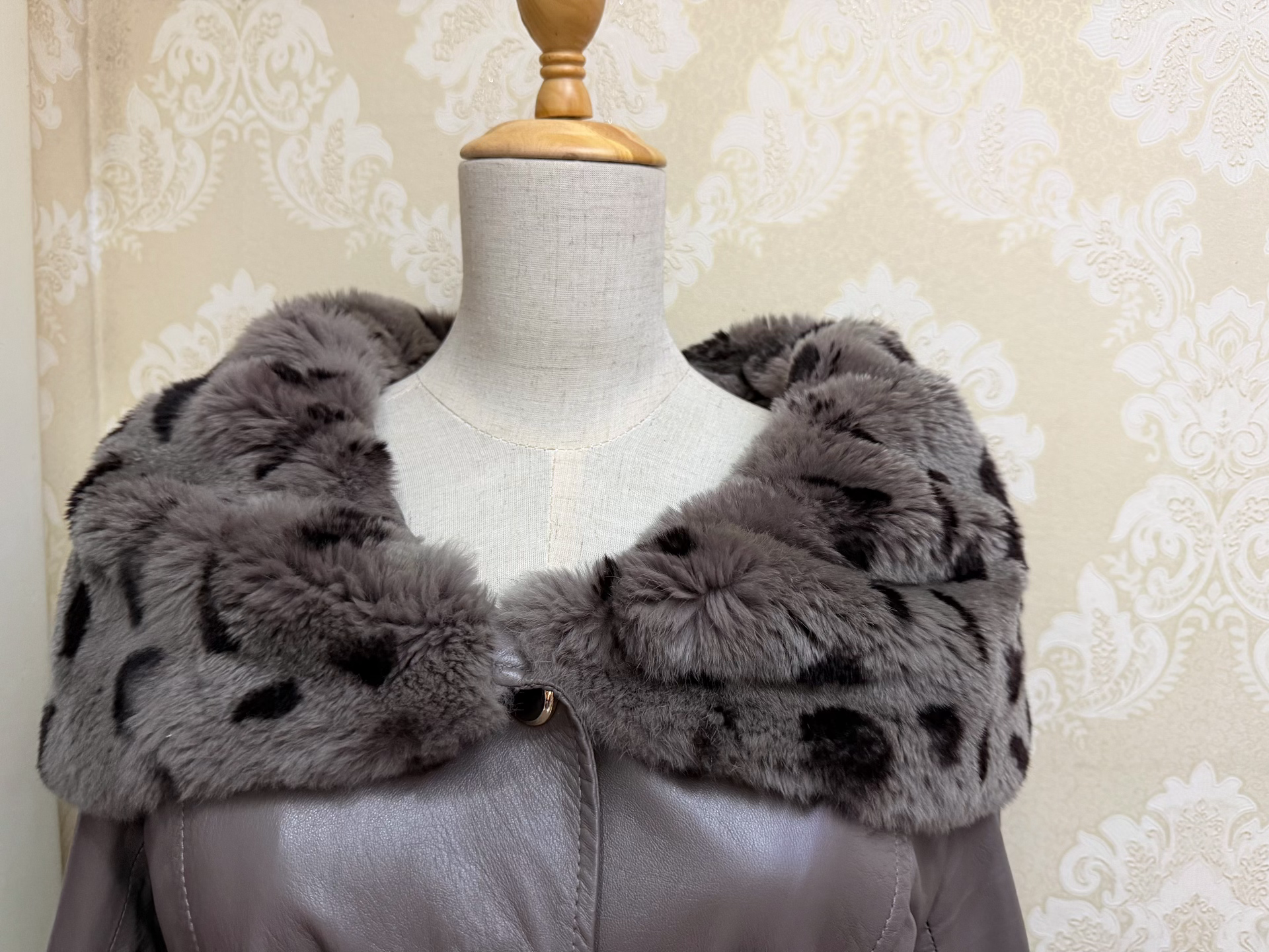 Vintage Grey Genuine Fur Coat