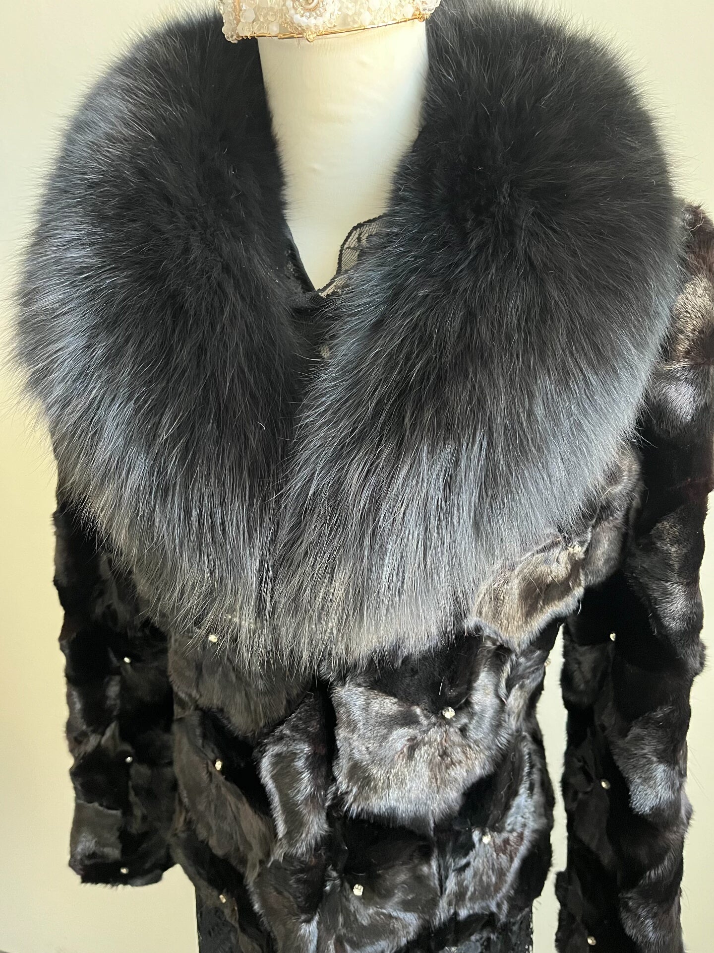 Vintage Black Genuine Fur Coat