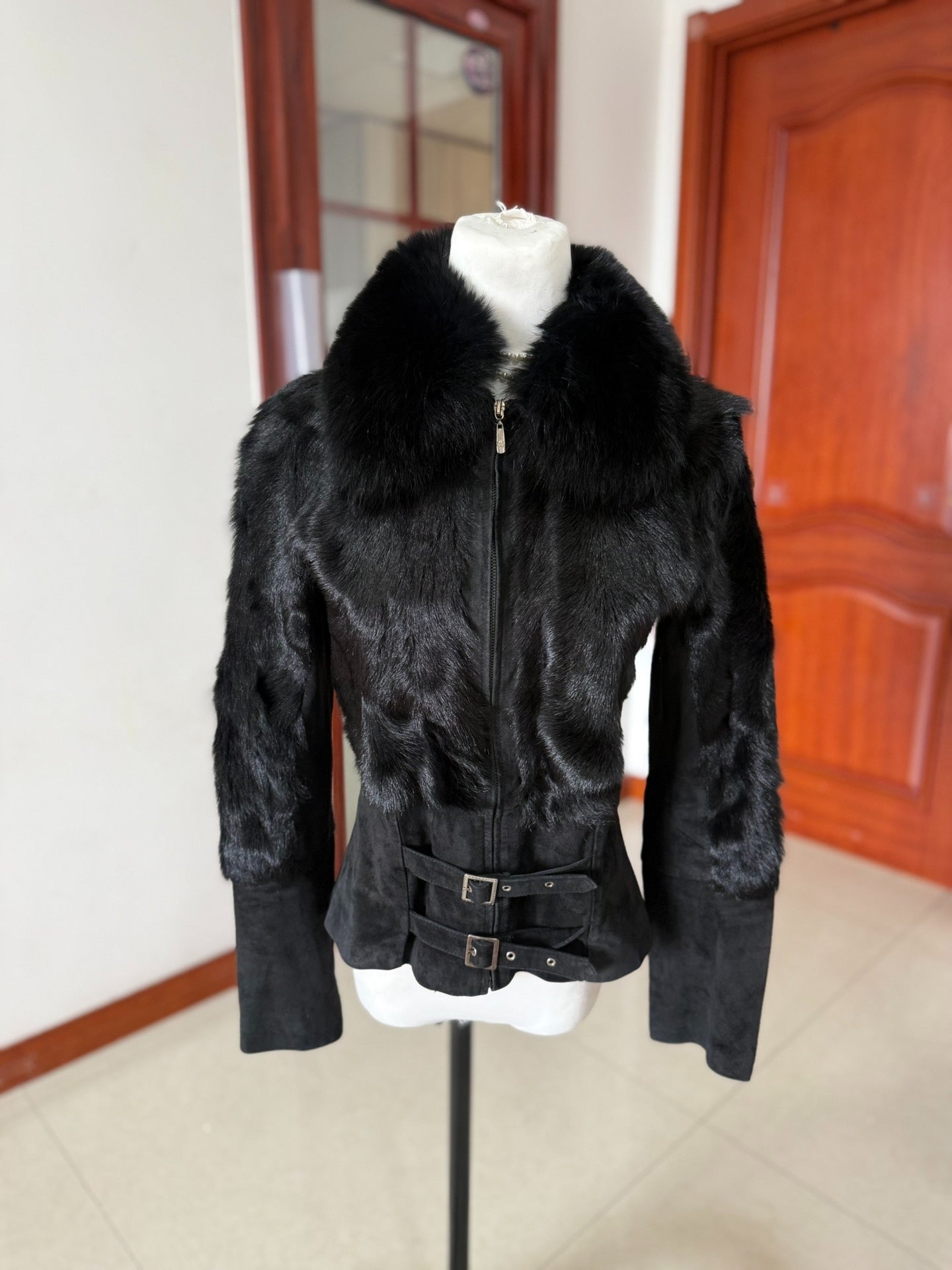 Vintage black fox fur coat