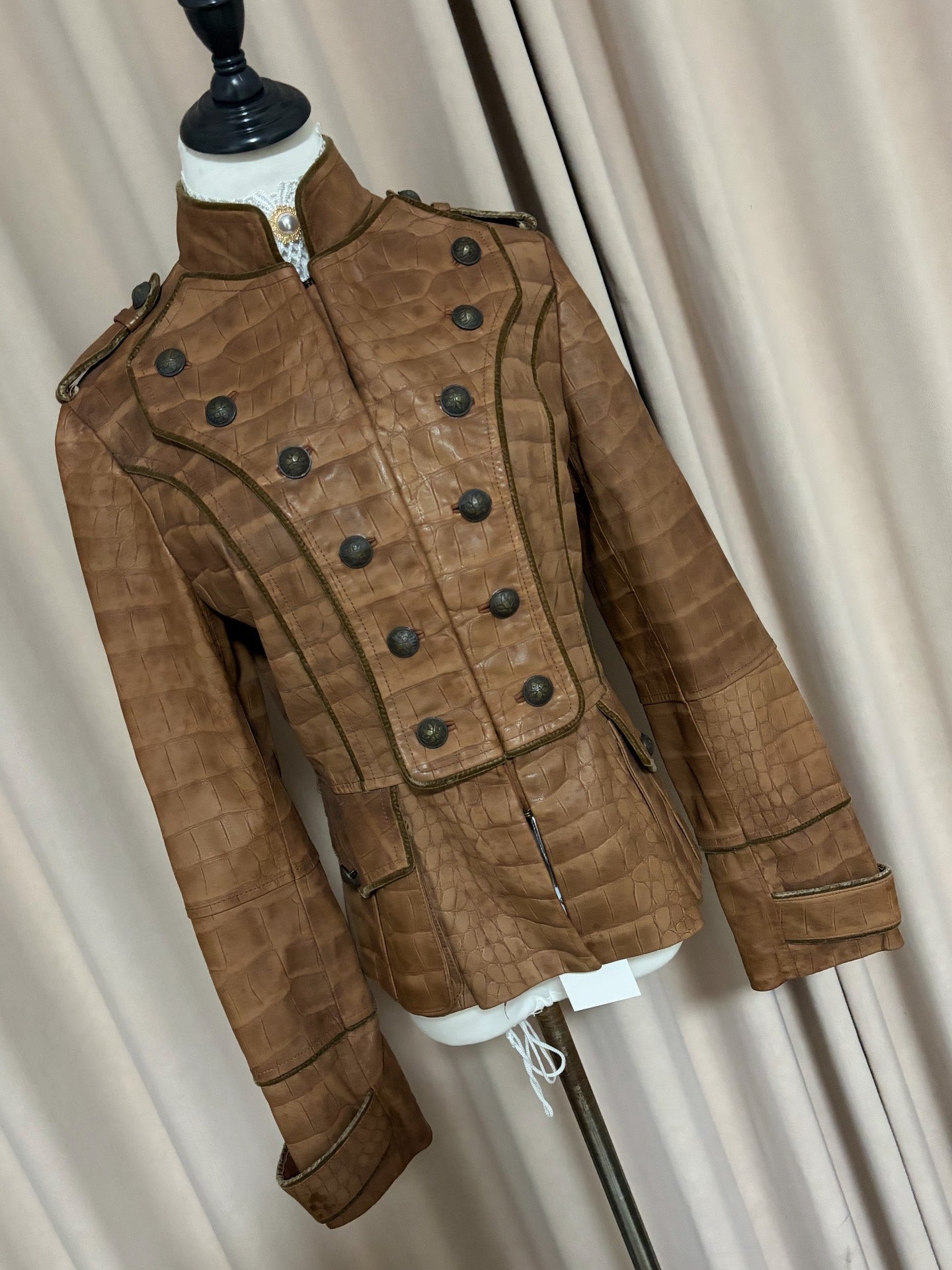 Vintage brown genuine leather jacket