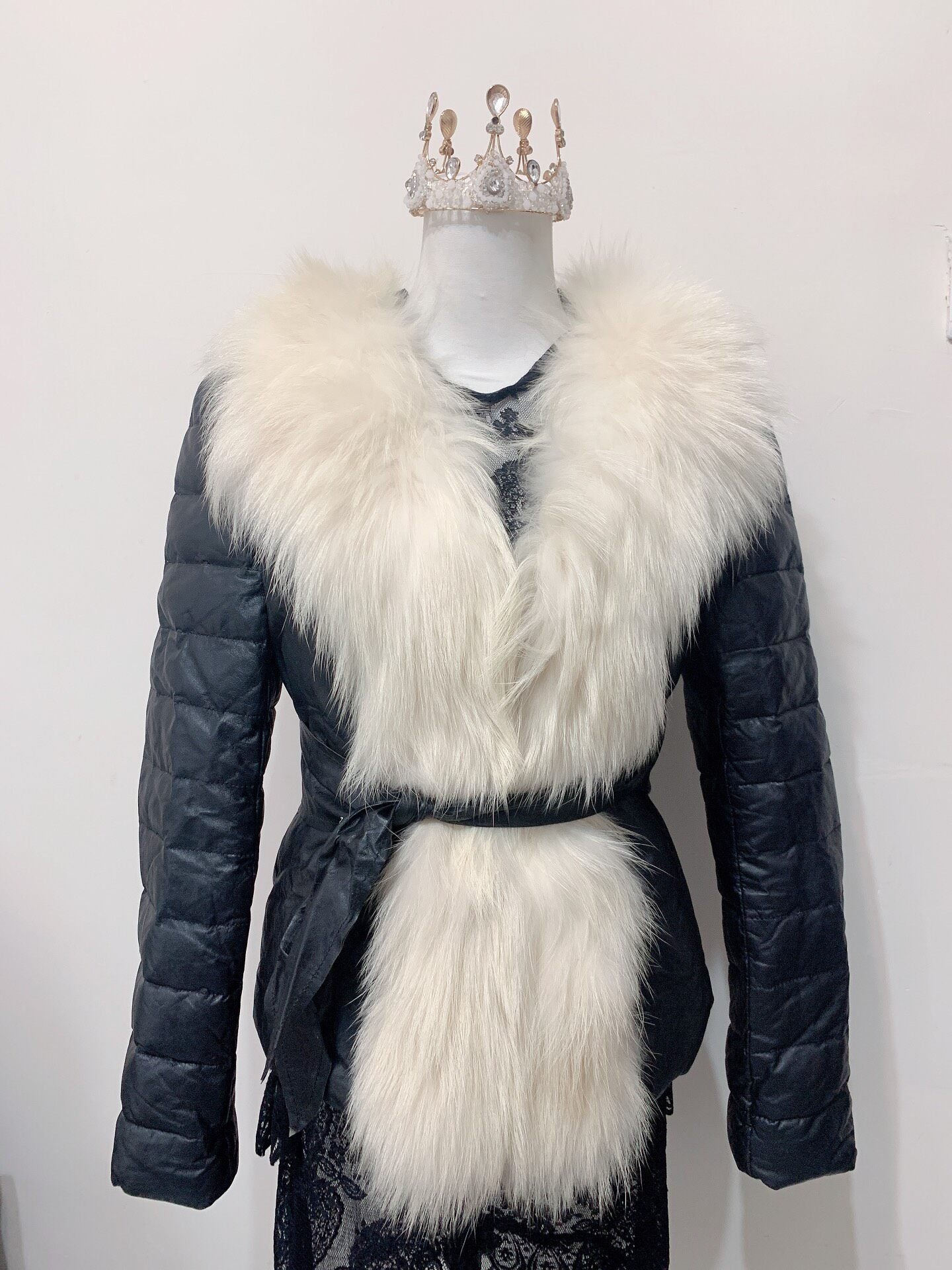 Vintage Black Genuine Fur Coat
