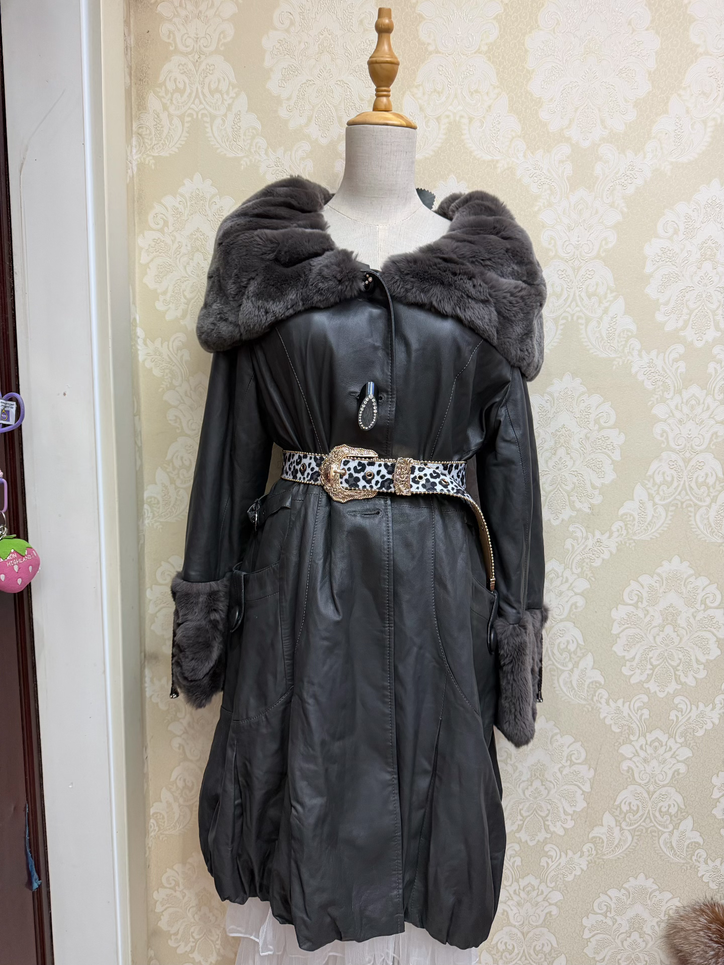 Vintage Black Genuine Fur Coat