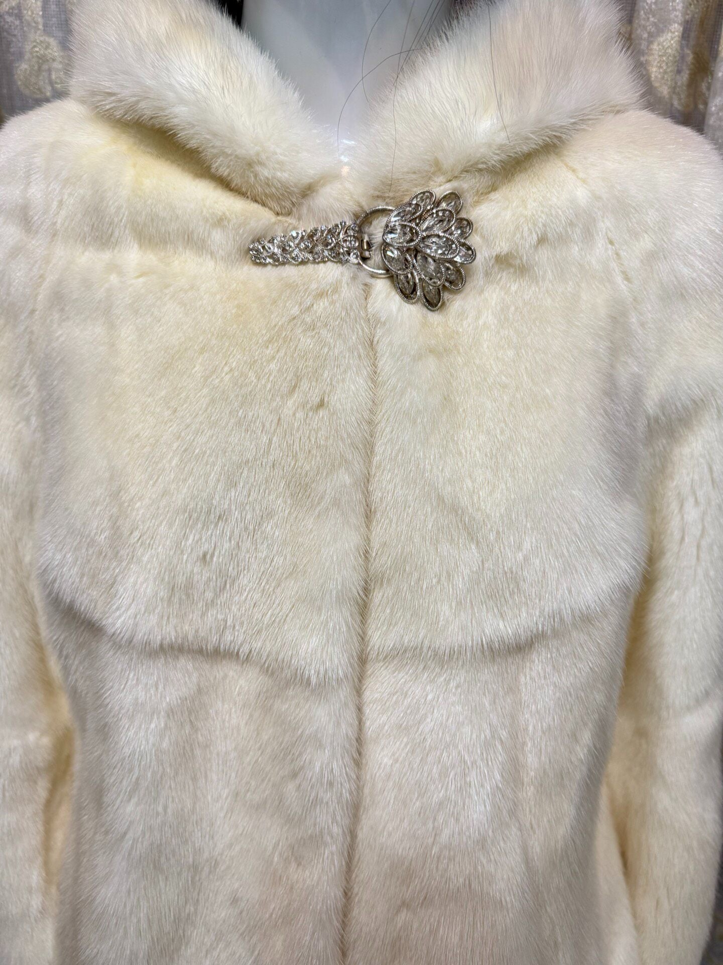 Vintage White Genuine Fur Coat