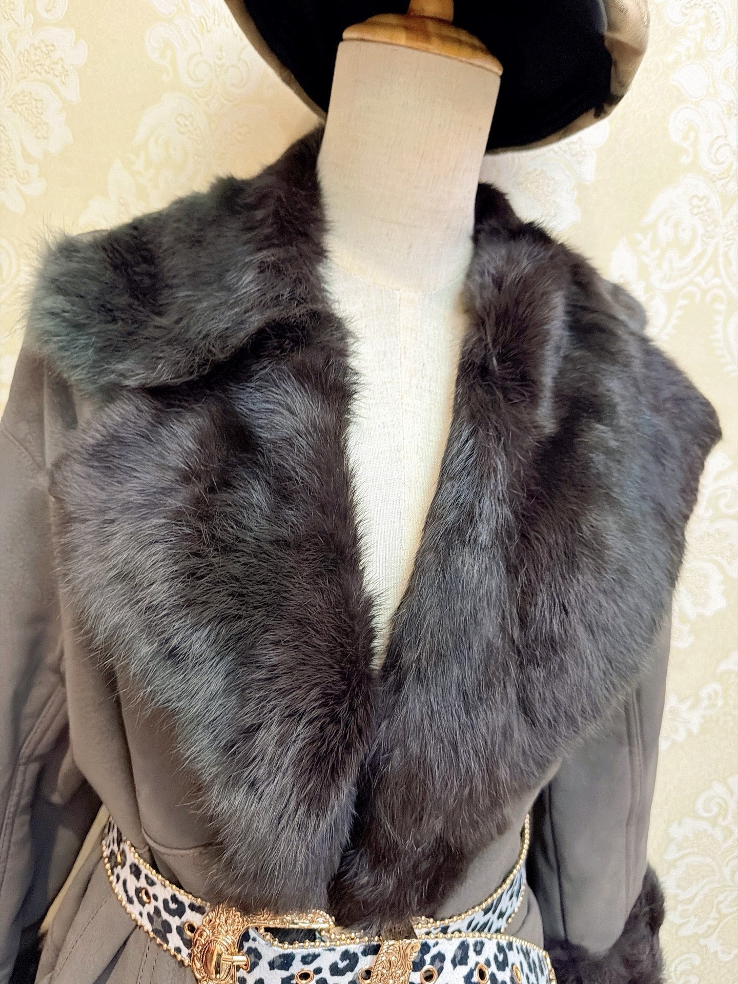 Vintage Black Genuine Fur Coat