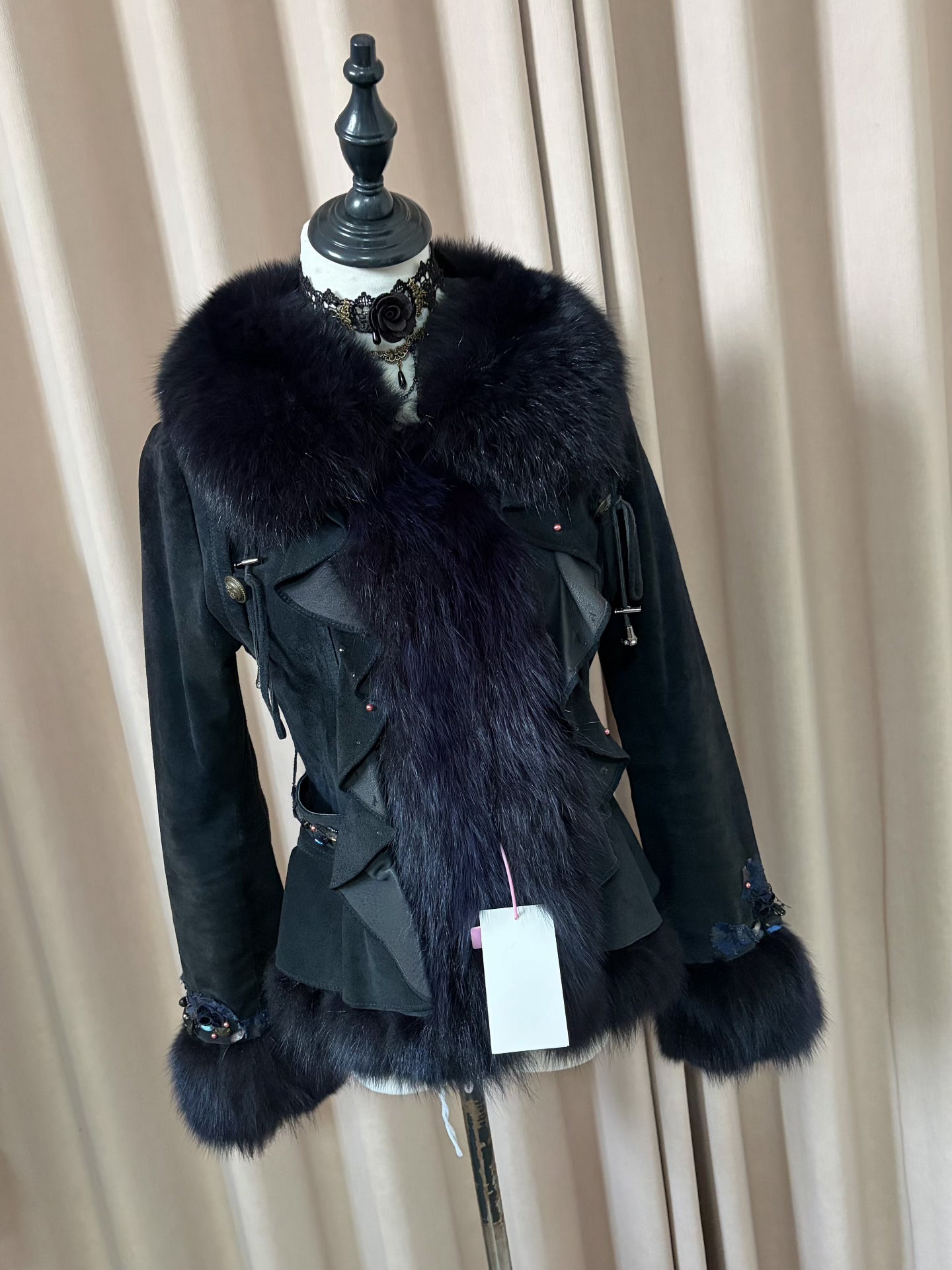 Vintage black genuine fur coat