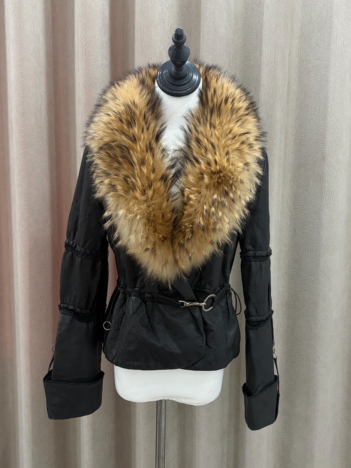Vintage genuine fur and leather coat