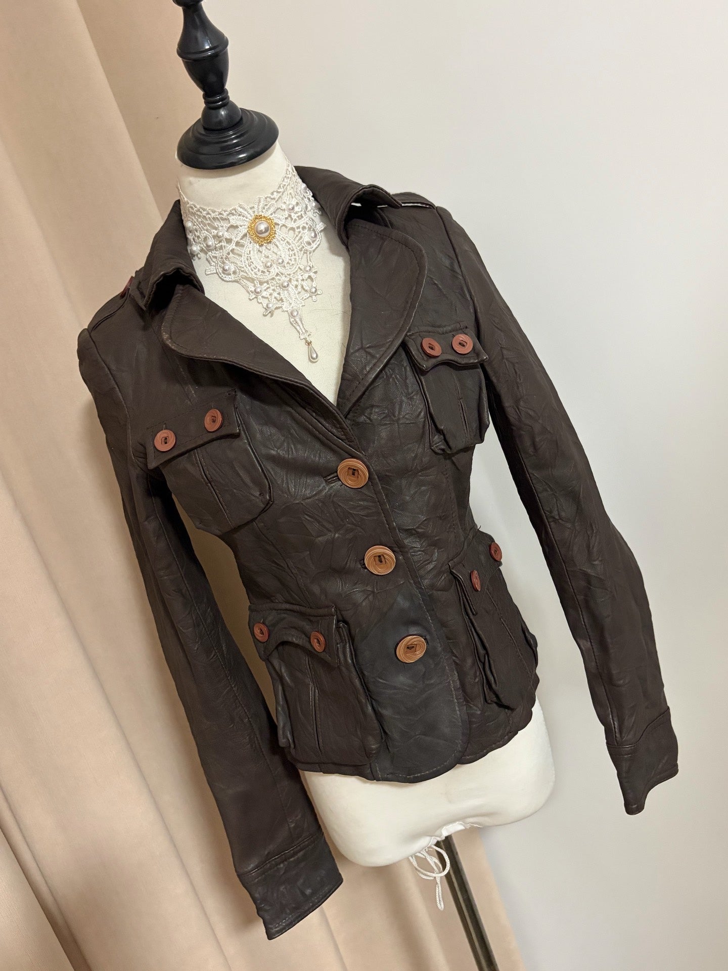 Vintage sheepskin leather jacket