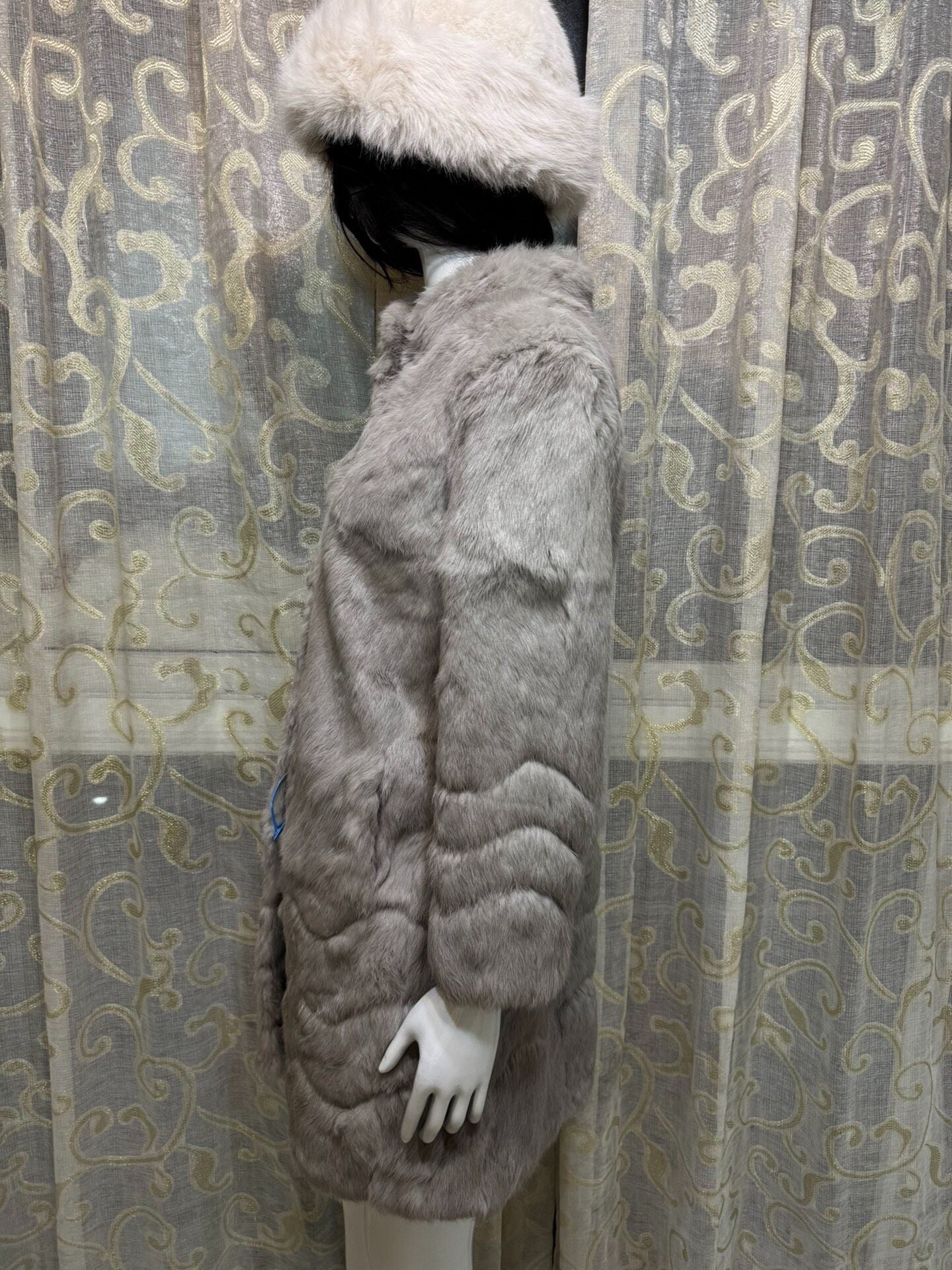 Vintage Grey Genuine Fur Coat