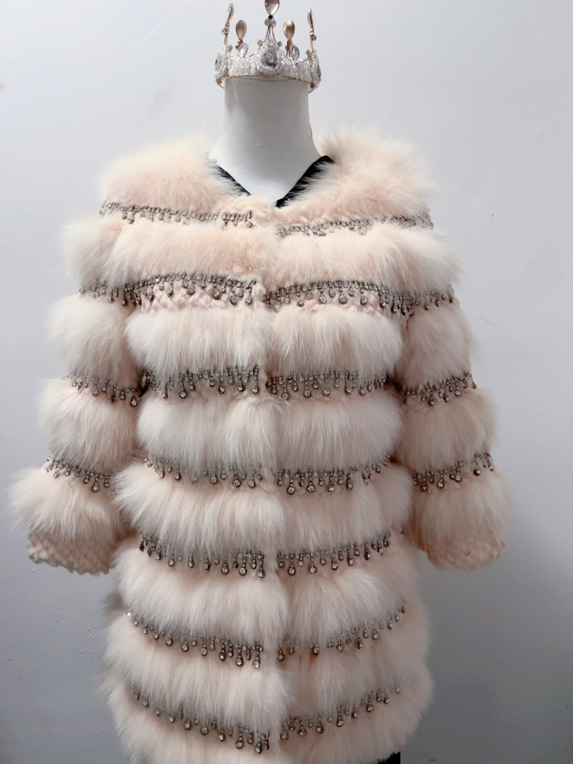 Vintage Pink Genuine Fur Coat