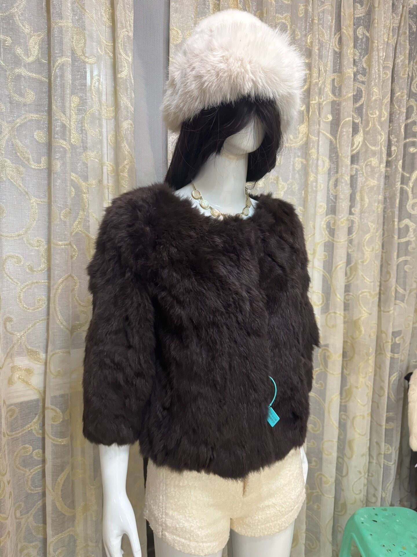Vintage Chocolate Brown Genuine Fur Coat