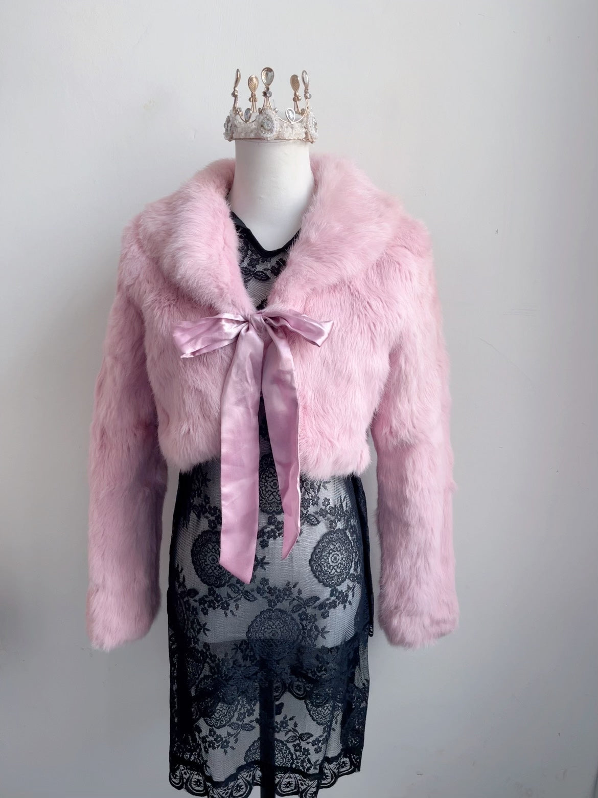 Vintage Pink Genuine Fur Coat