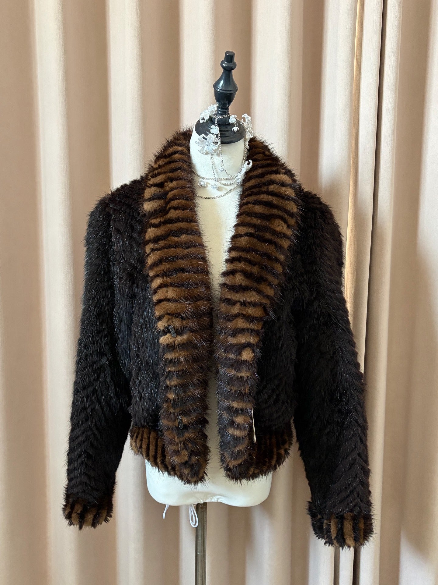 Vintage black genuine fur coat