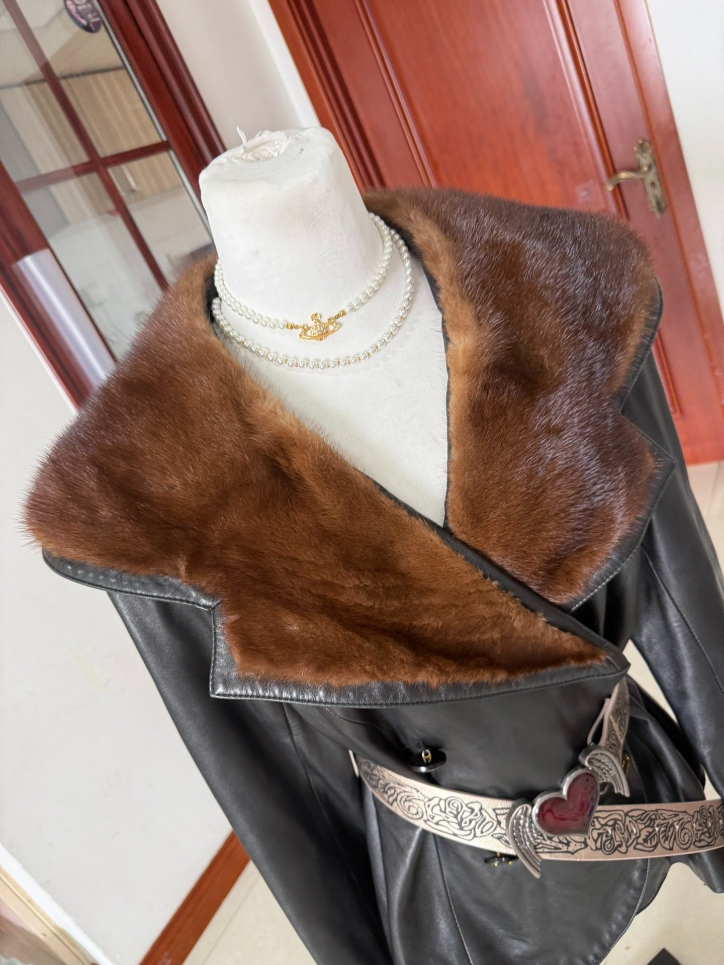 Vintage black genuine leather jacket