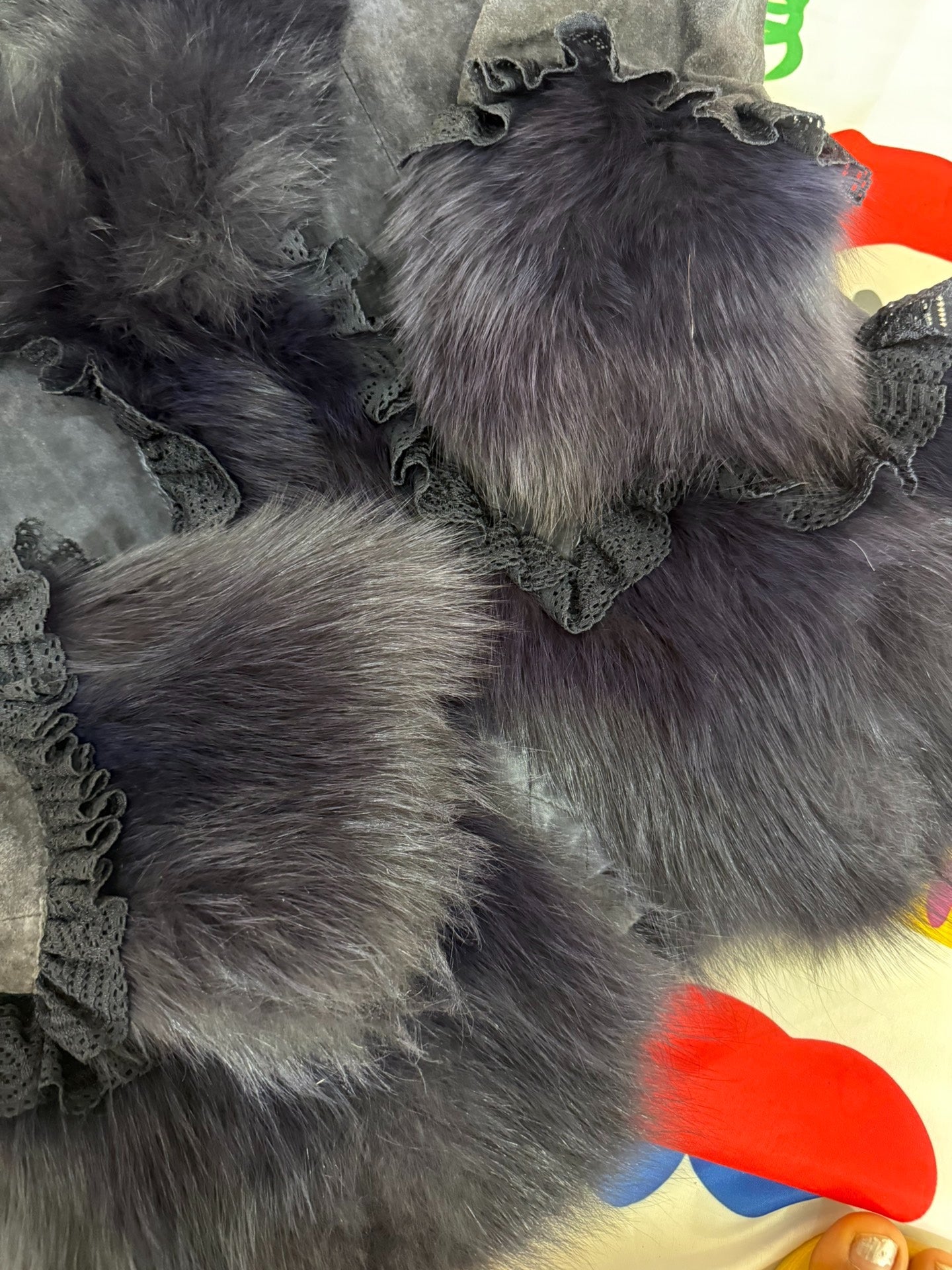 Vintage purple genuine fur coat