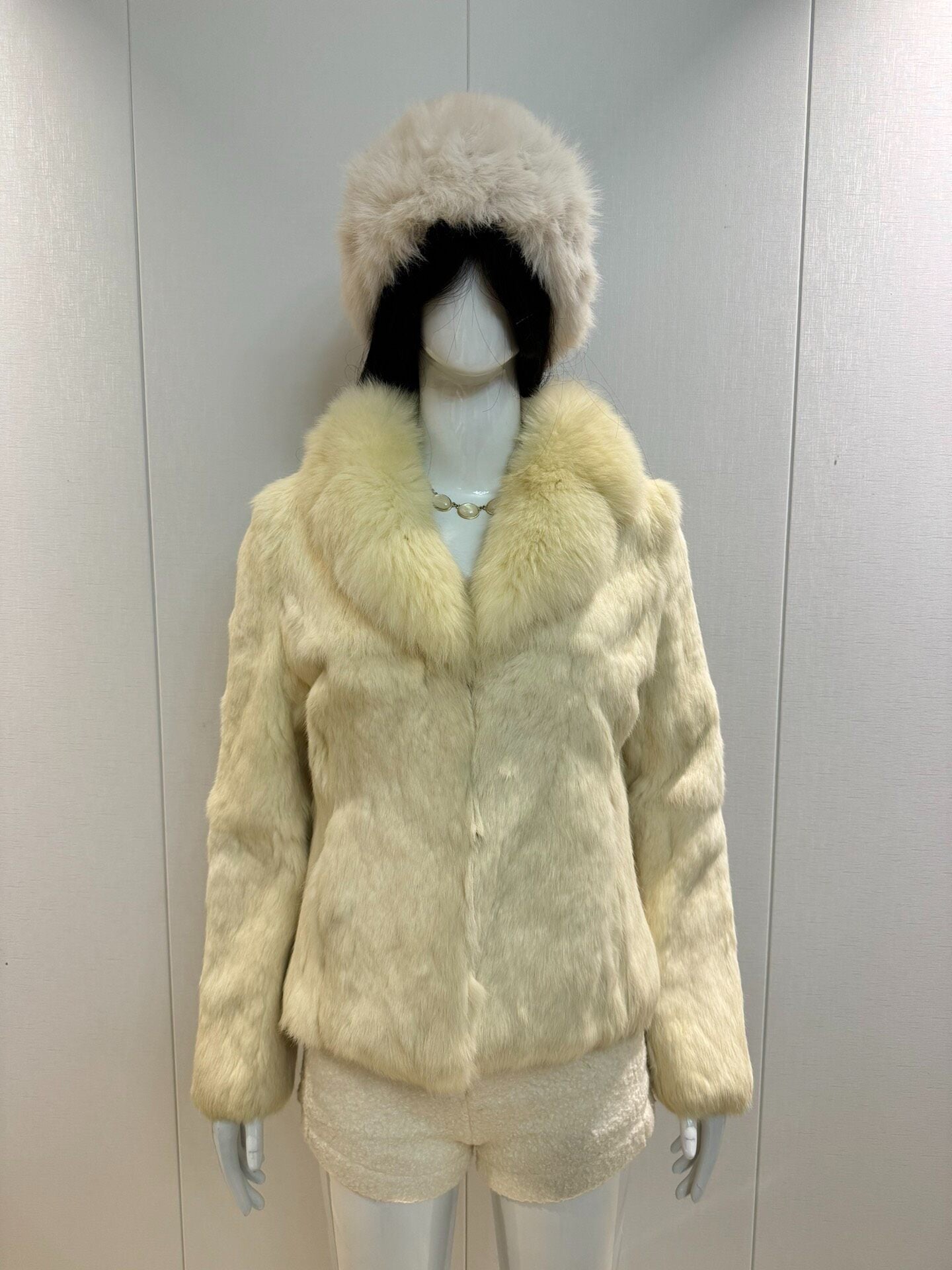 Vintage off-white fur coat