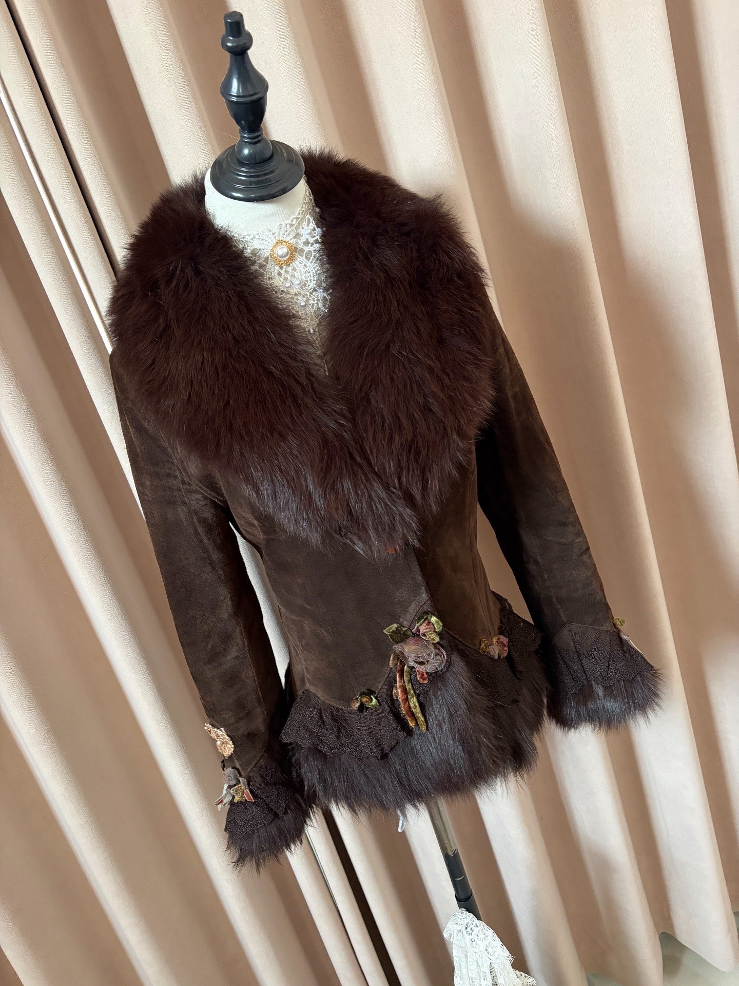 Vintage dark brown fur coat
