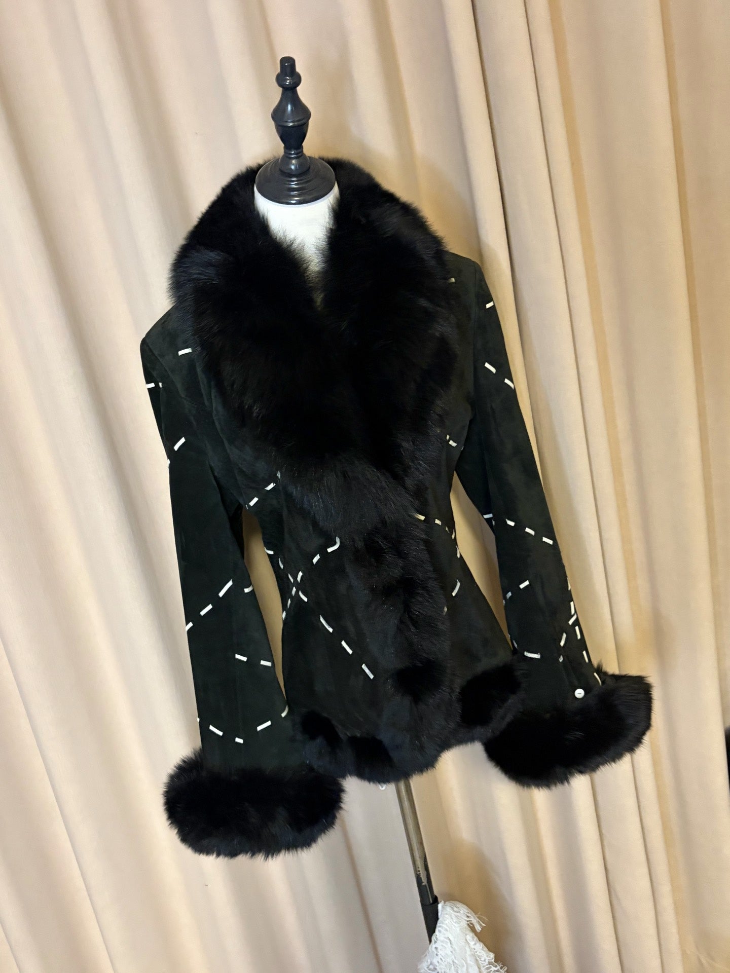 Vintage black Genuine fur coat