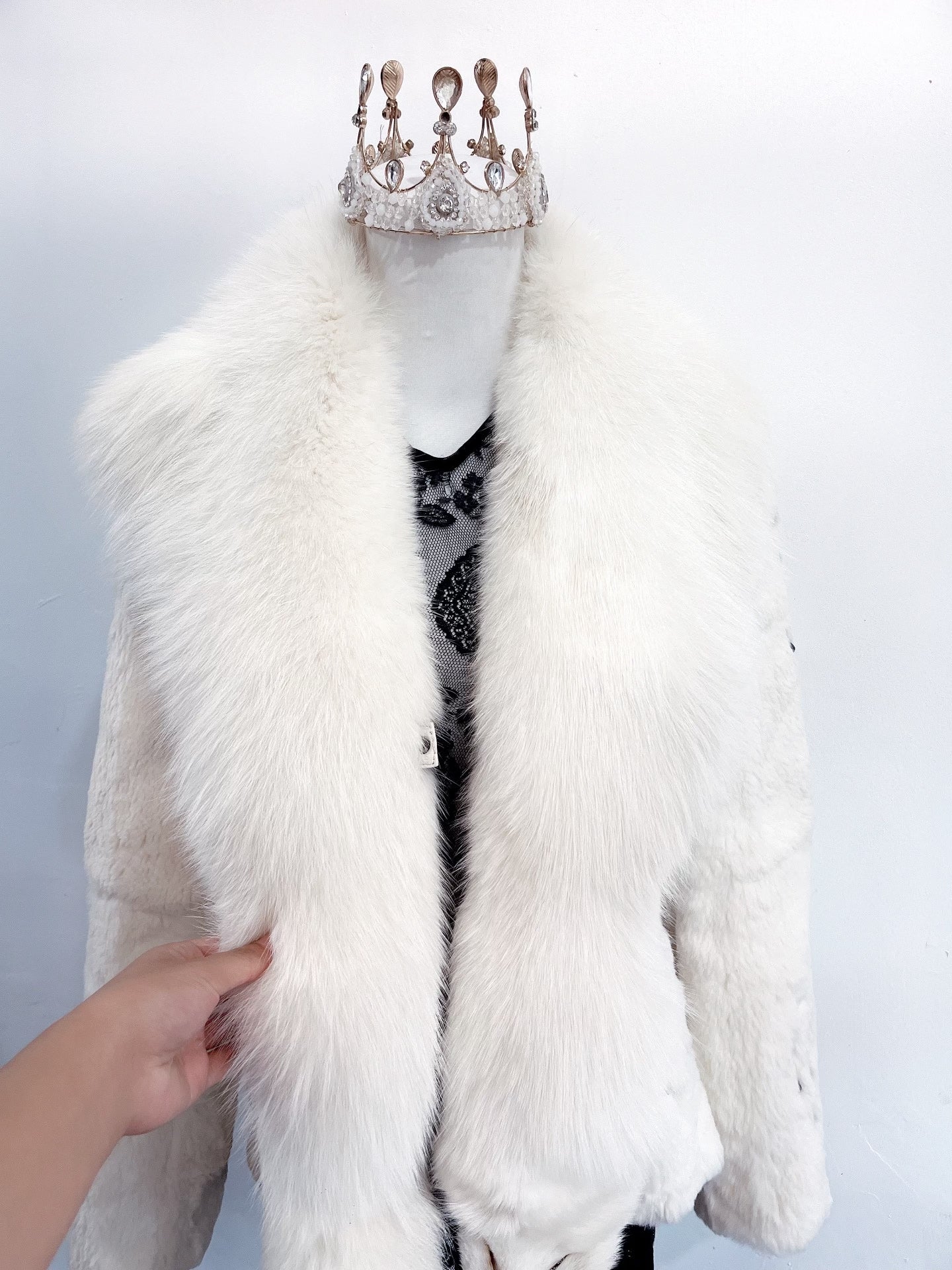 Vintage White Genuine Fur Coat