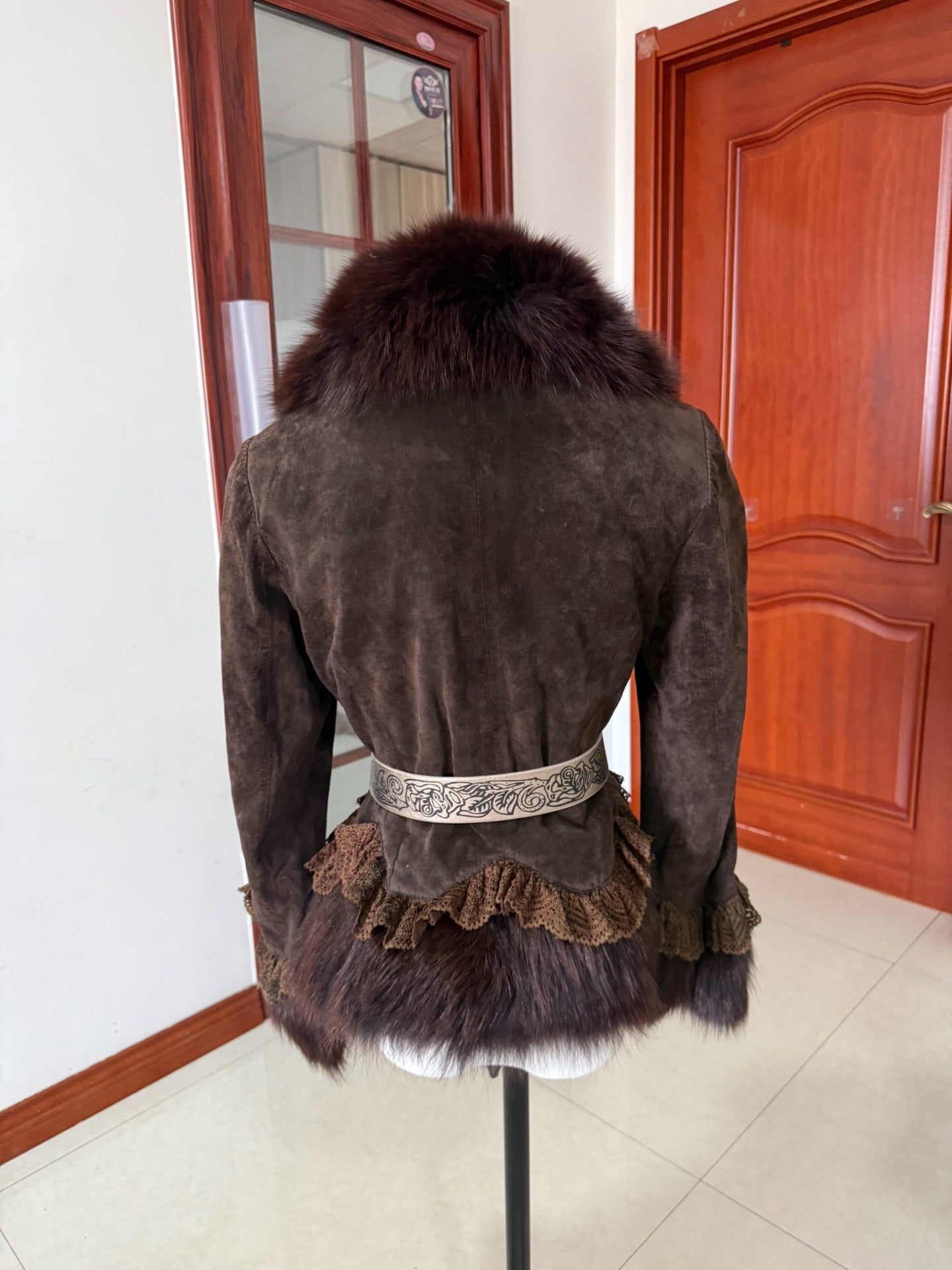 Vintage brown genuine fur coat