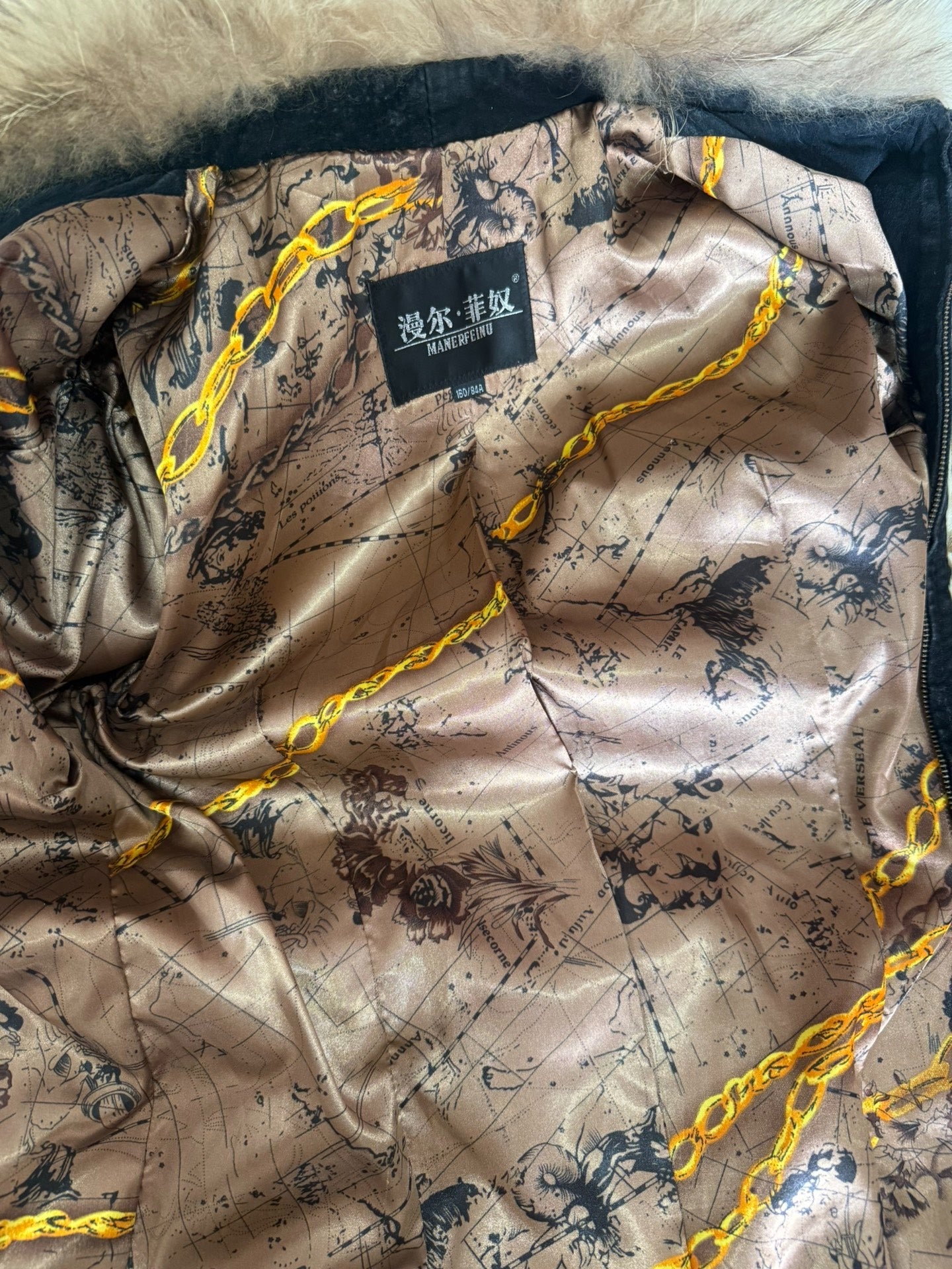 Vintage leopard-print genuine fur coat