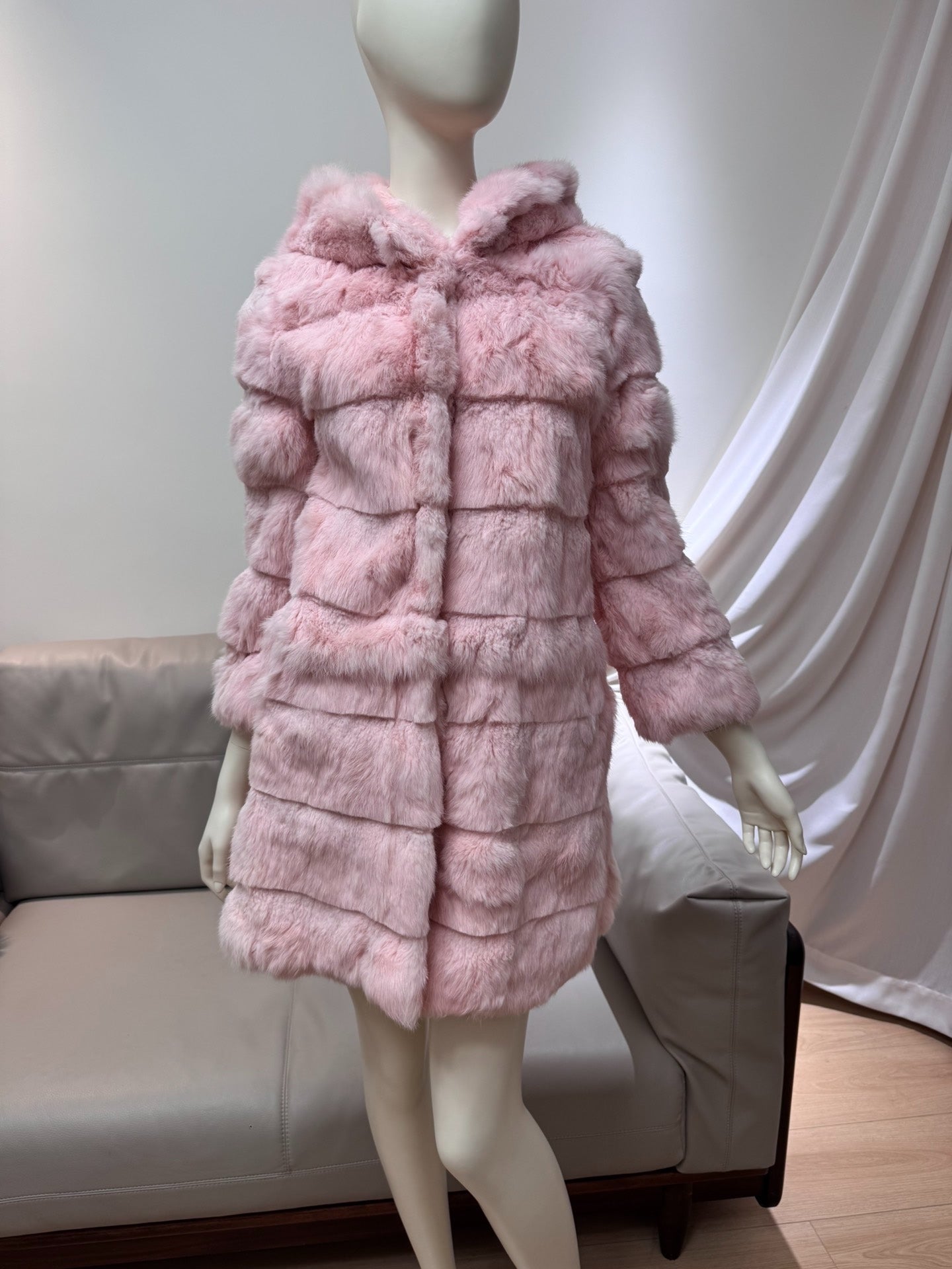Vintage Pink Genuine Fur Coat