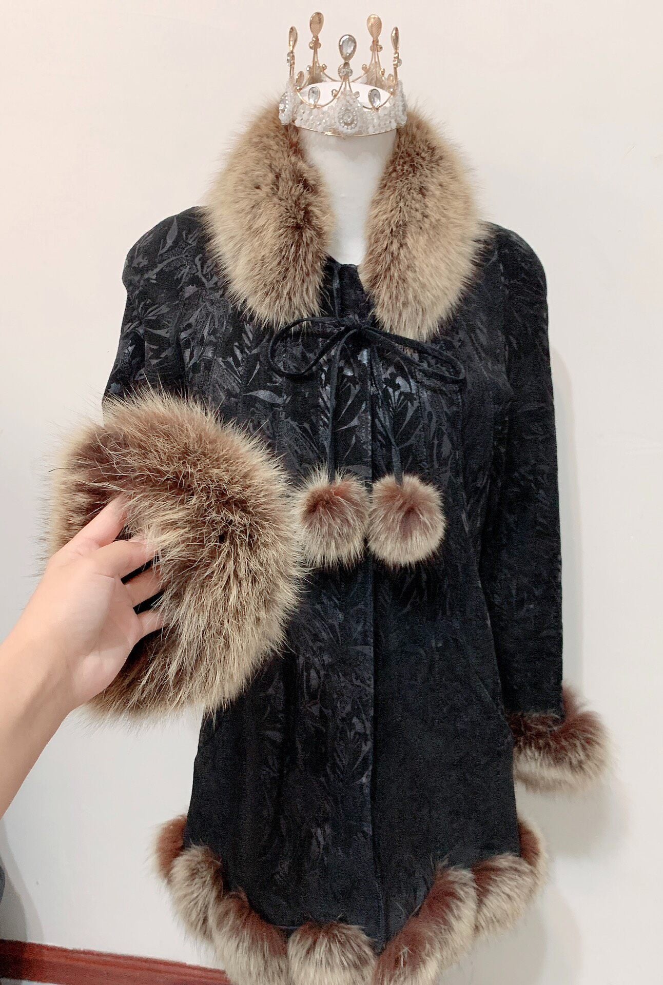 Vintage Black Genuine Fur Coat