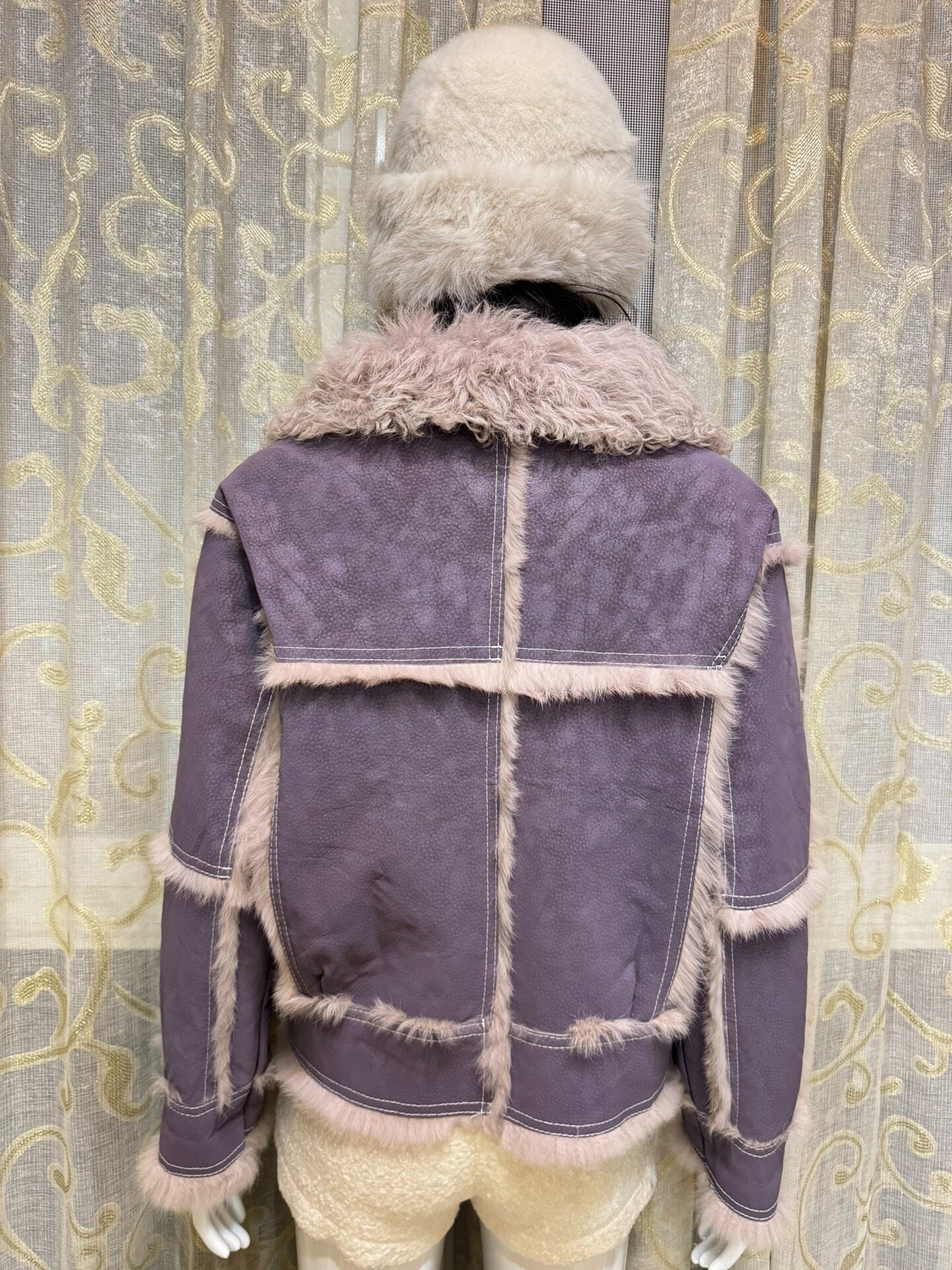 Vintage Purple Genuine Fur Coat