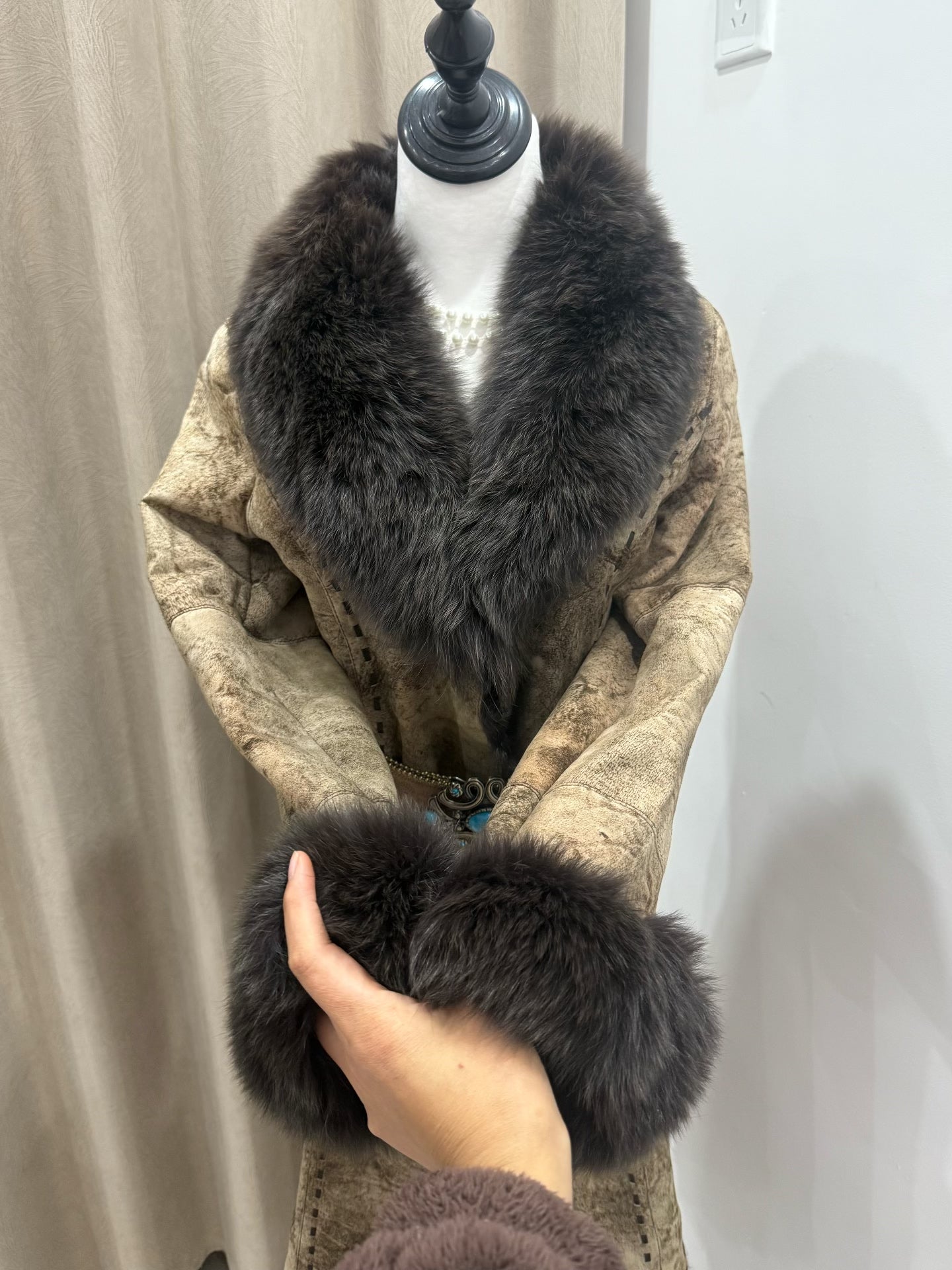 Vintage mid-length genuine fur coat