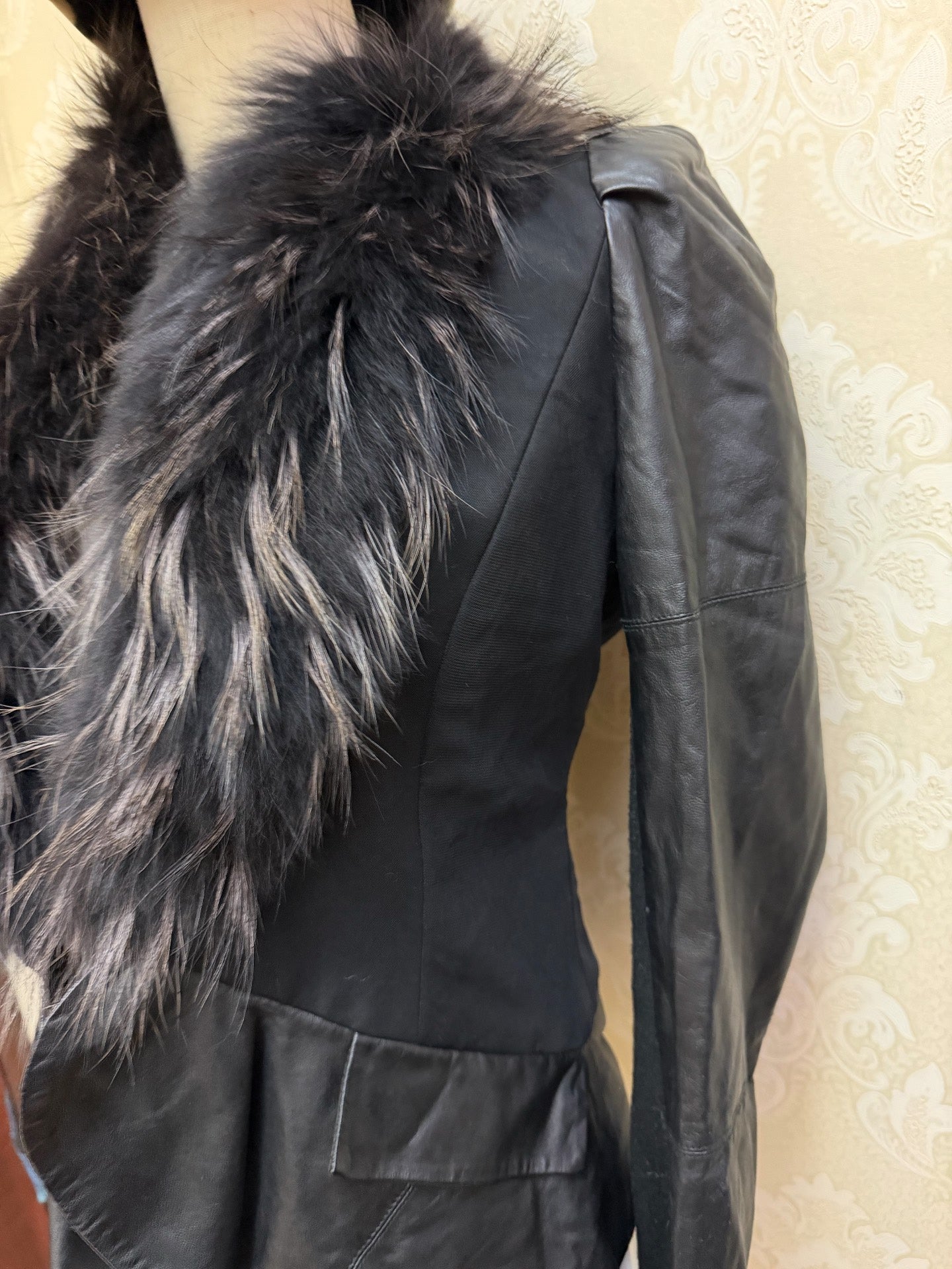 Vintage Black Genuine Fur Coat