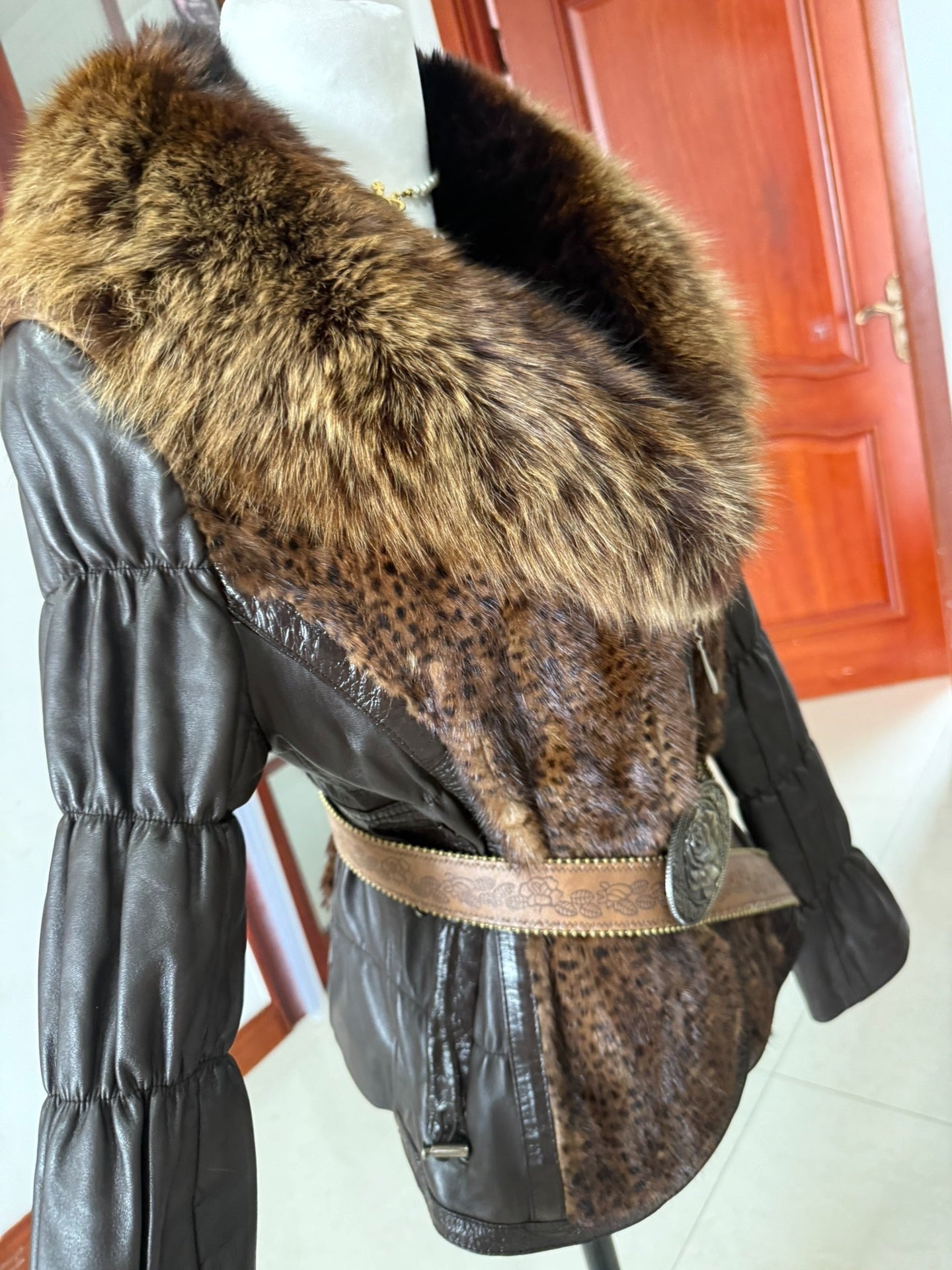 Vintage black genuine fur coat