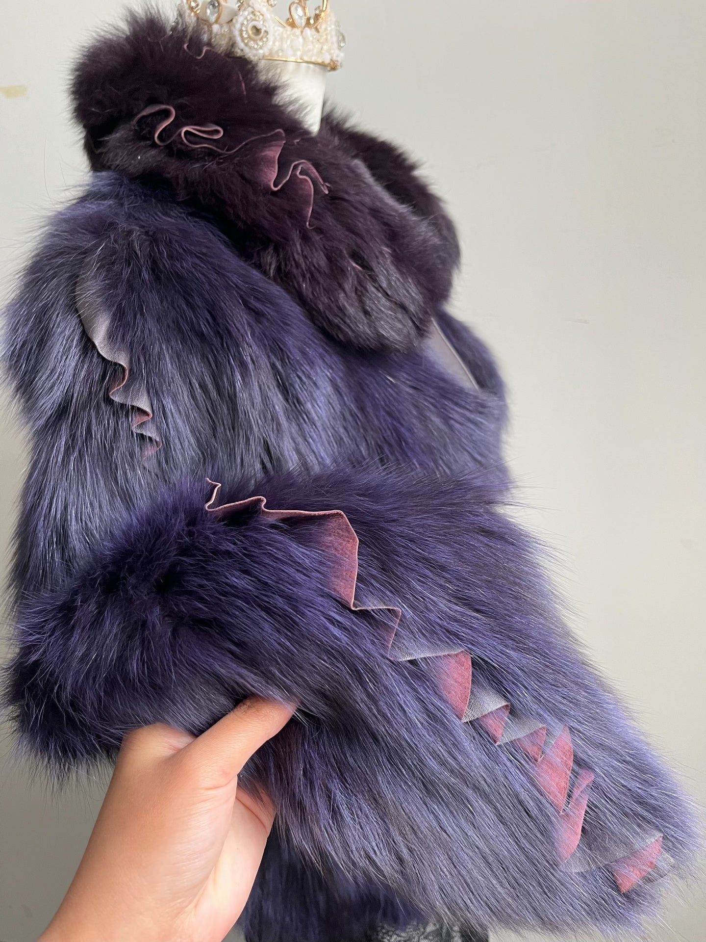 Vintage Purple Genuine Fur Coat