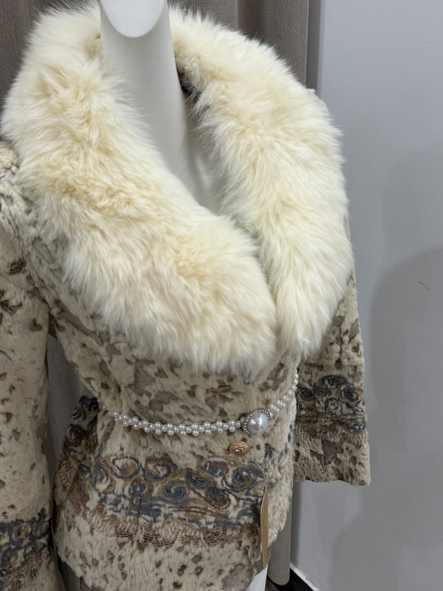 Vintage genuine leather and fur jacket