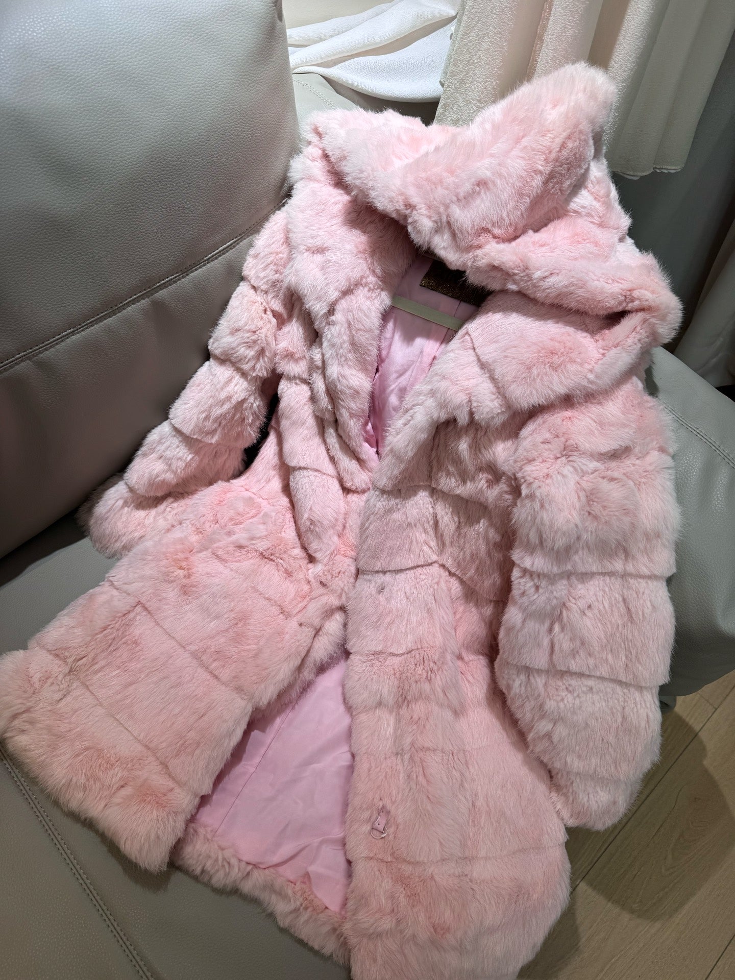 Vintage Pink Genuine Fur Coat
