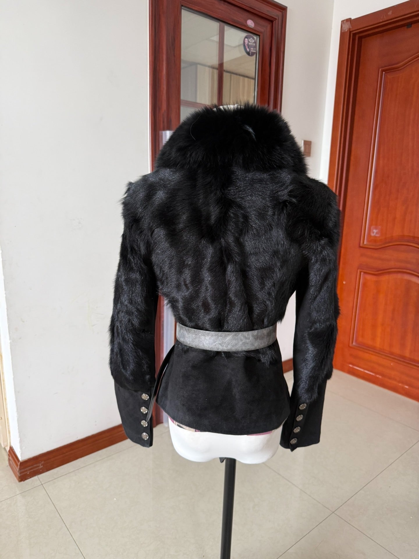 Vintage black fox fur coat