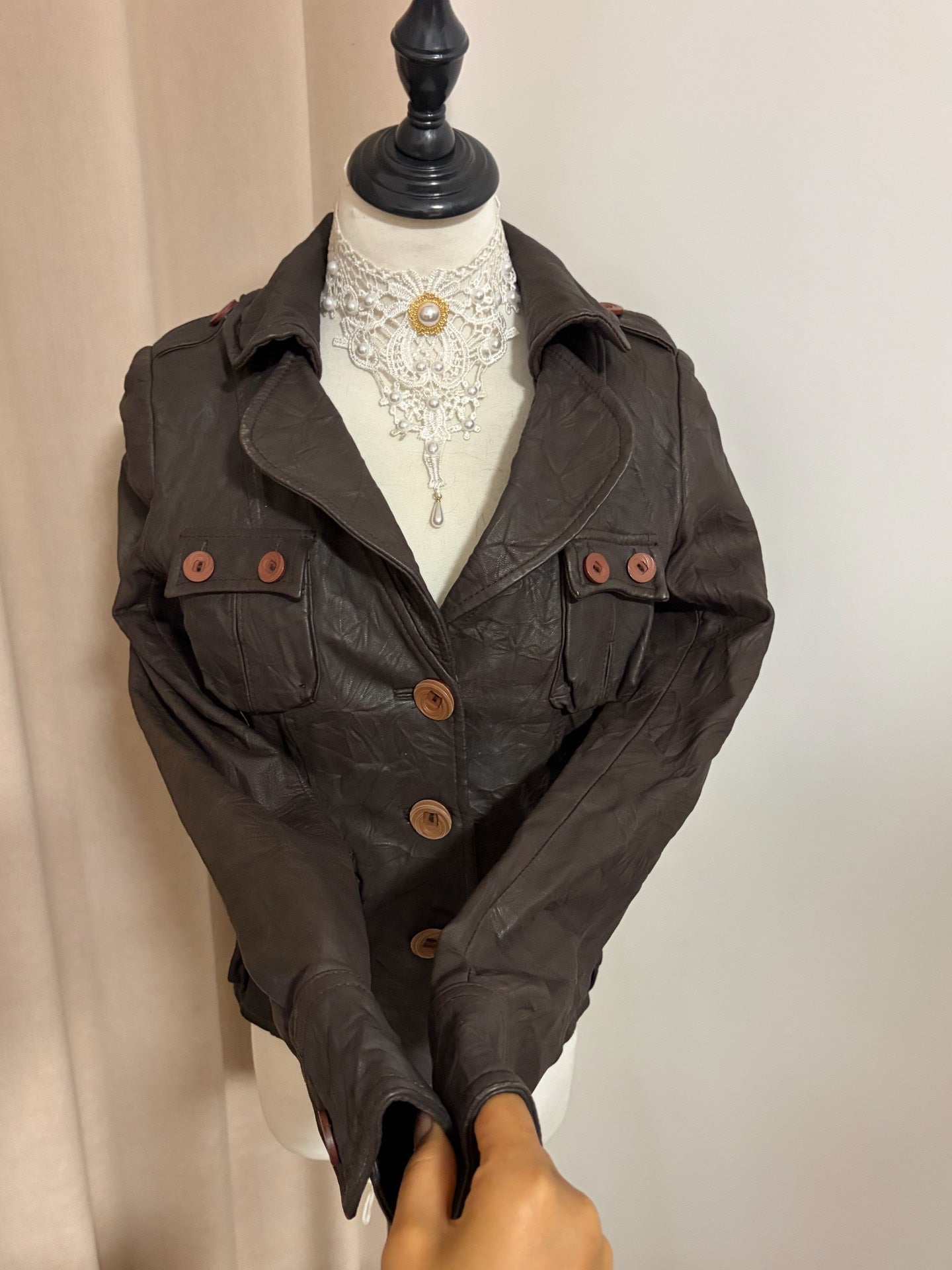Vintage sheepskin leather jacket