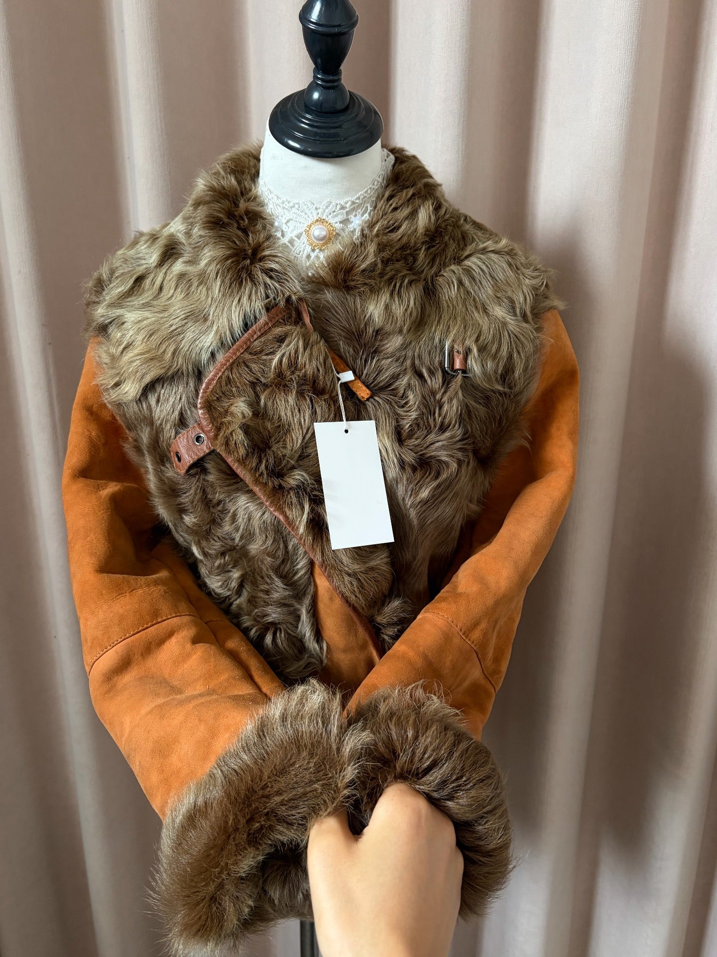 Vintage genuine fur and leather coat