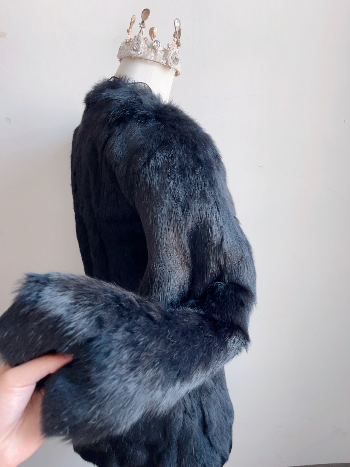 Vintage Black Genuine Fur Coat