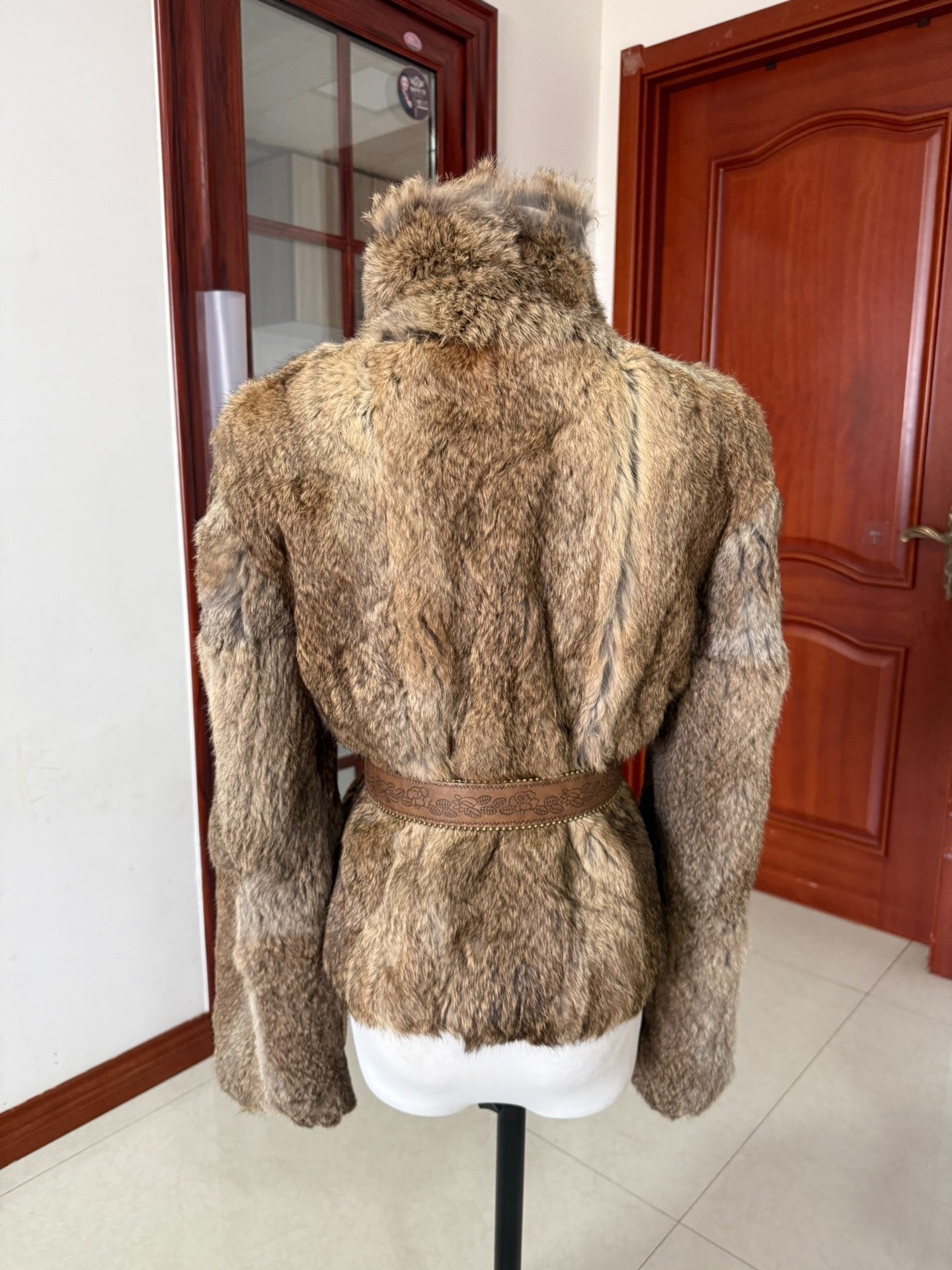 Vintage genuine rabbit fur coat