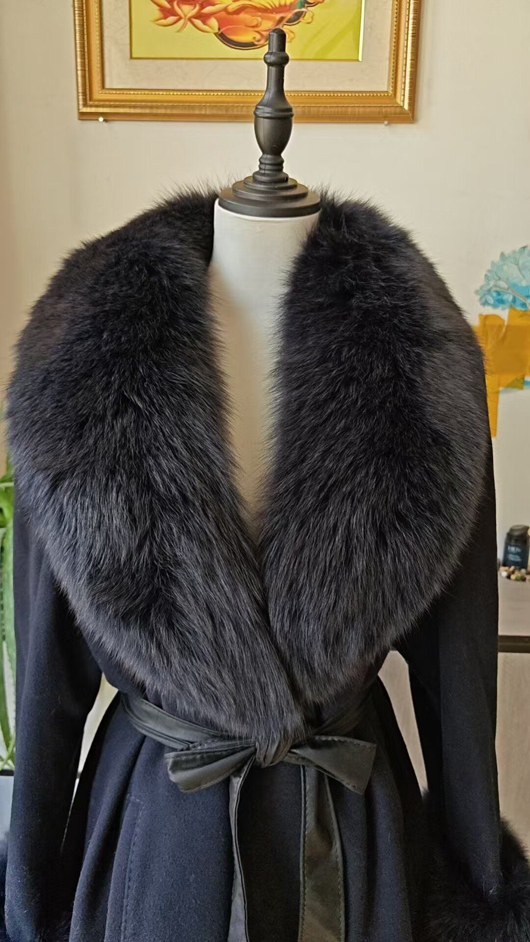 Vintage dark blue wool coat