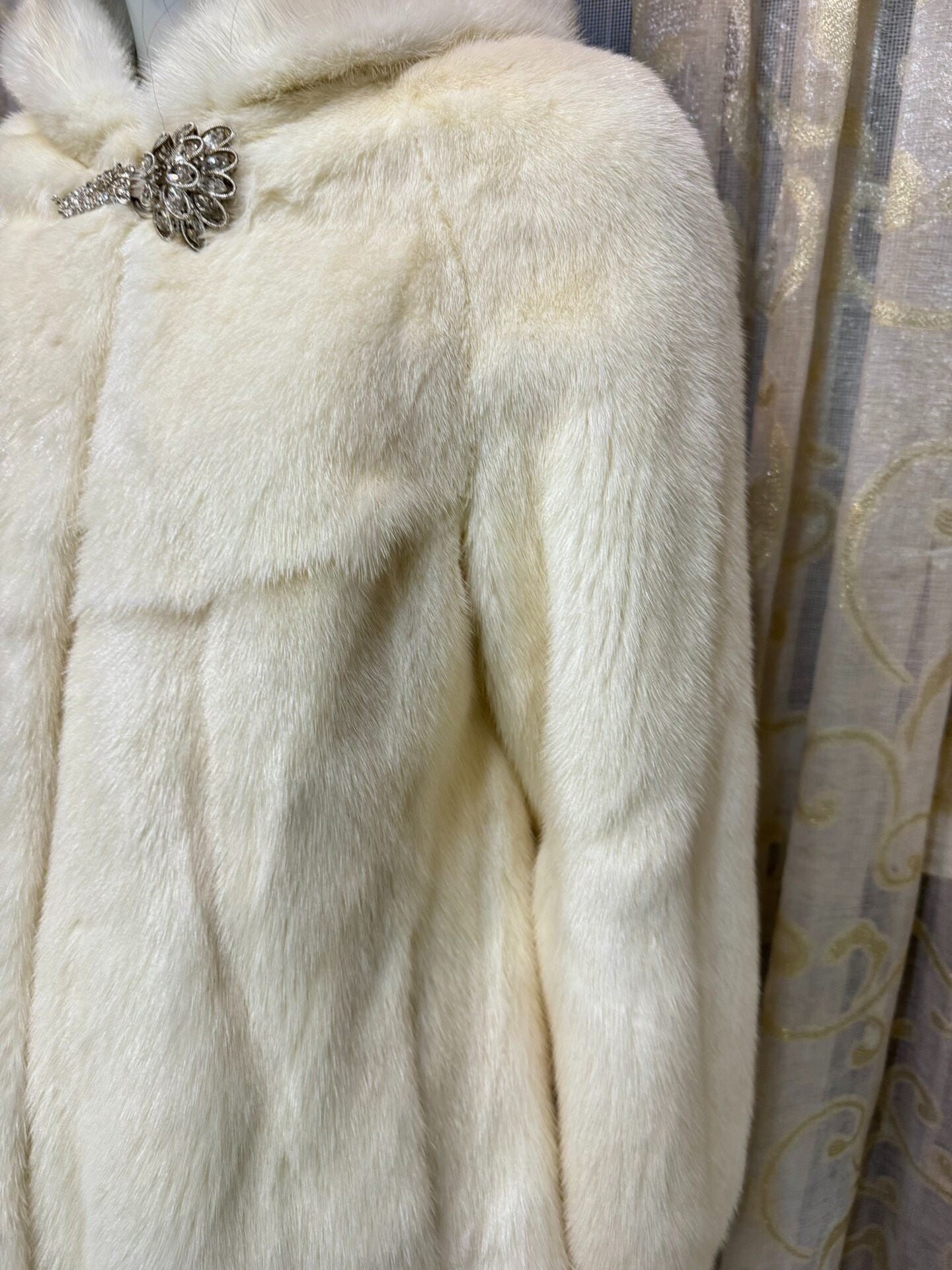 Vintage White Genuine Fur Coat