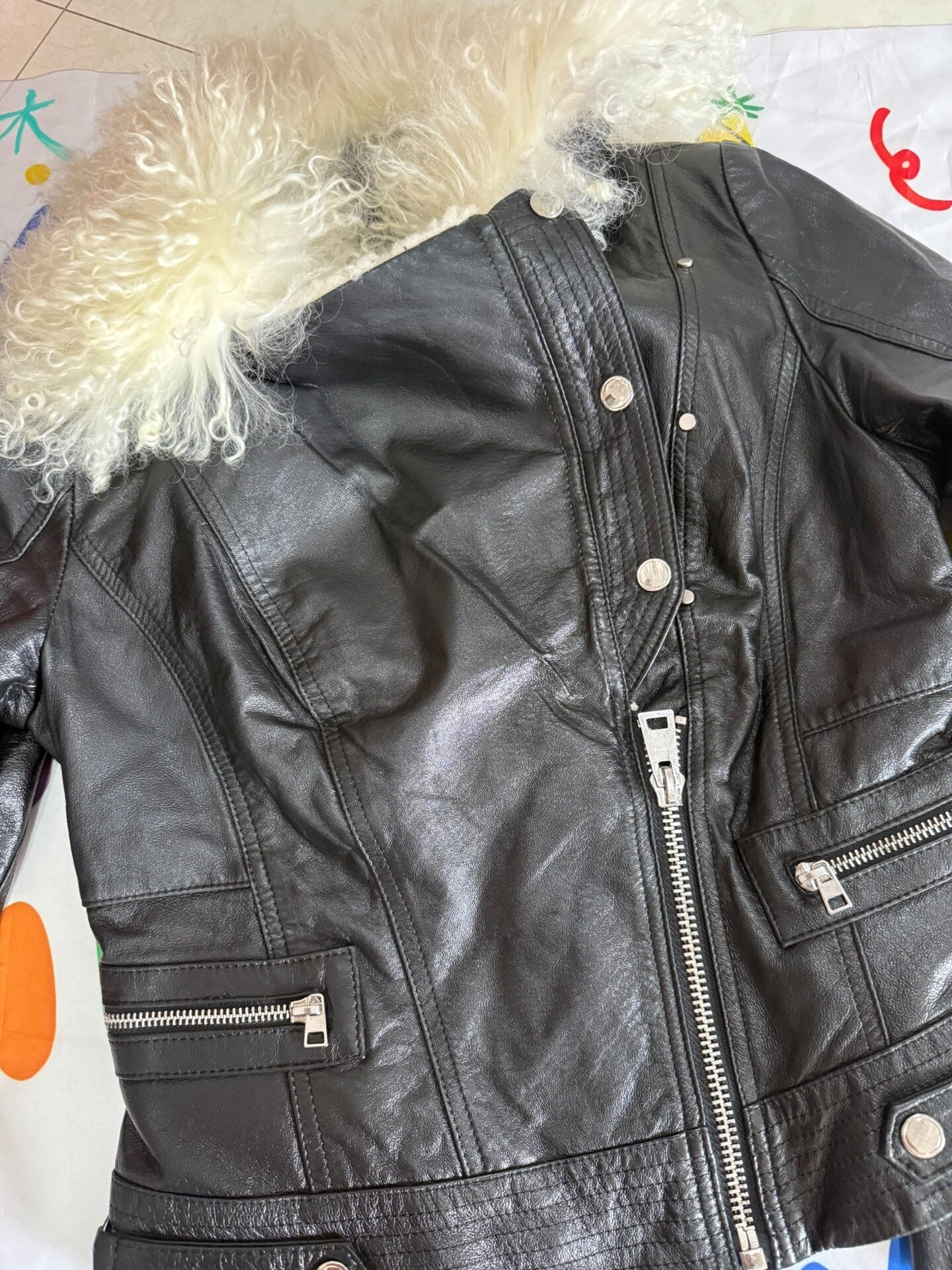 Vintage black leather jacket