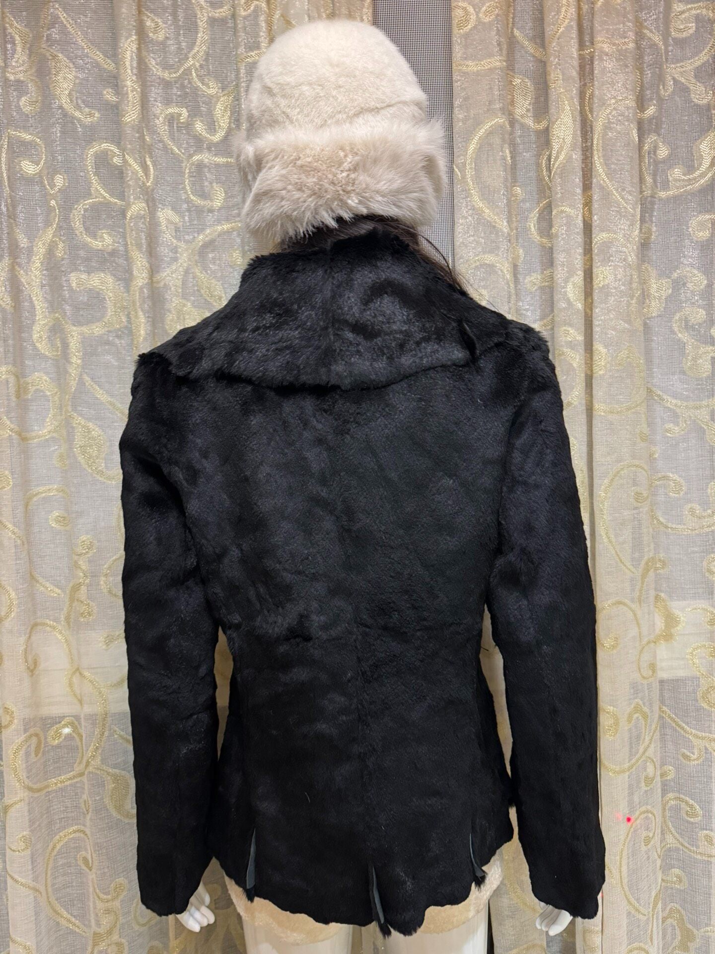Vintage Black Genuine Fur Coat