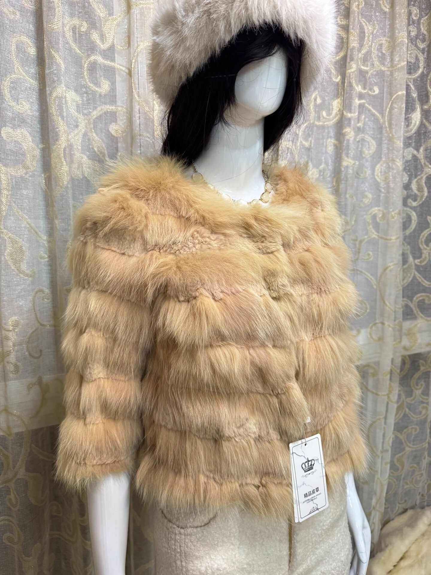 Vintage brown genuine fur coat